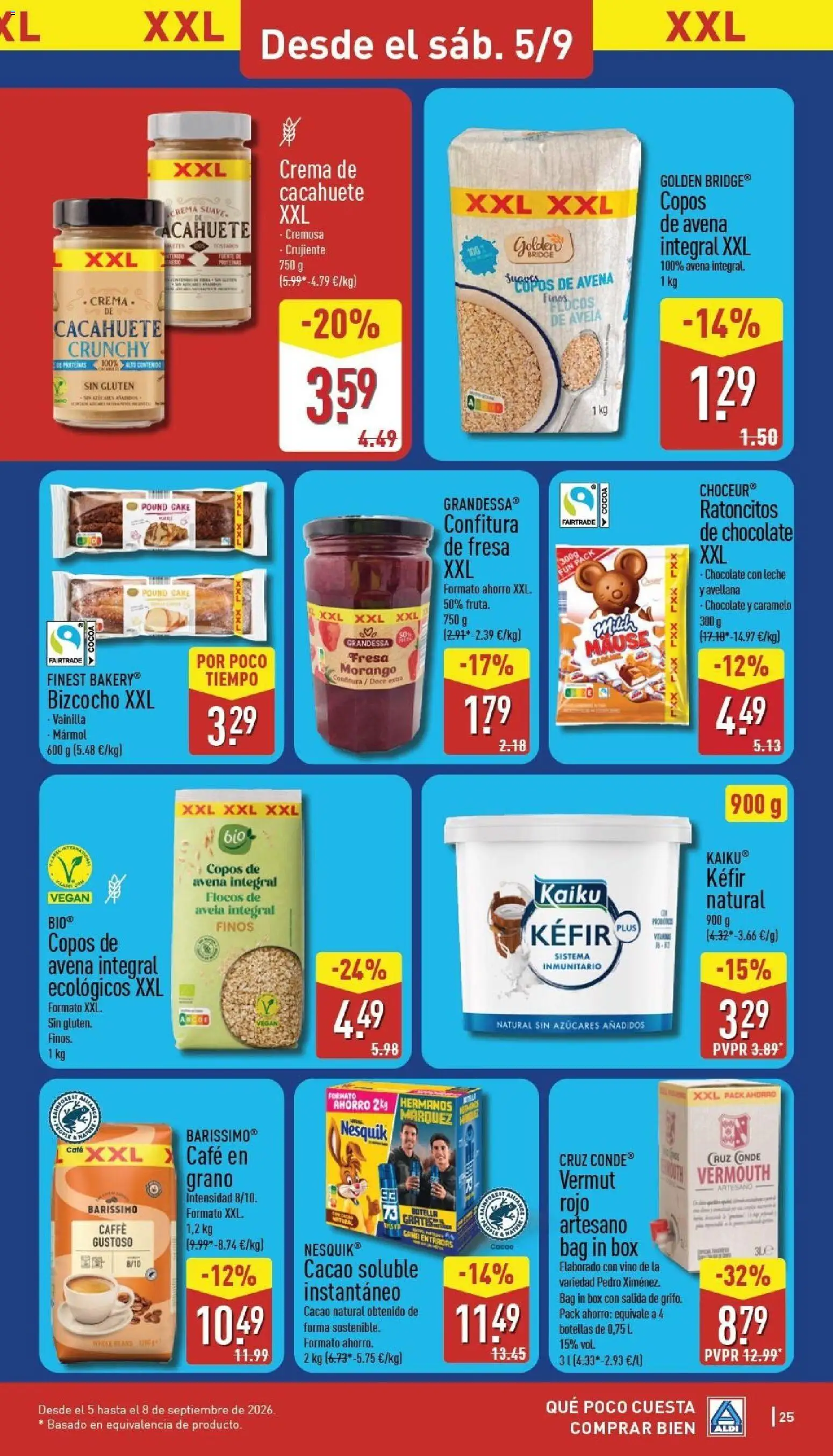 Aldi folleto Península │ válido desde el 31/08/2026 | Página: 25 | Productos: Copos de avena, Café, Copos, Bizcocho