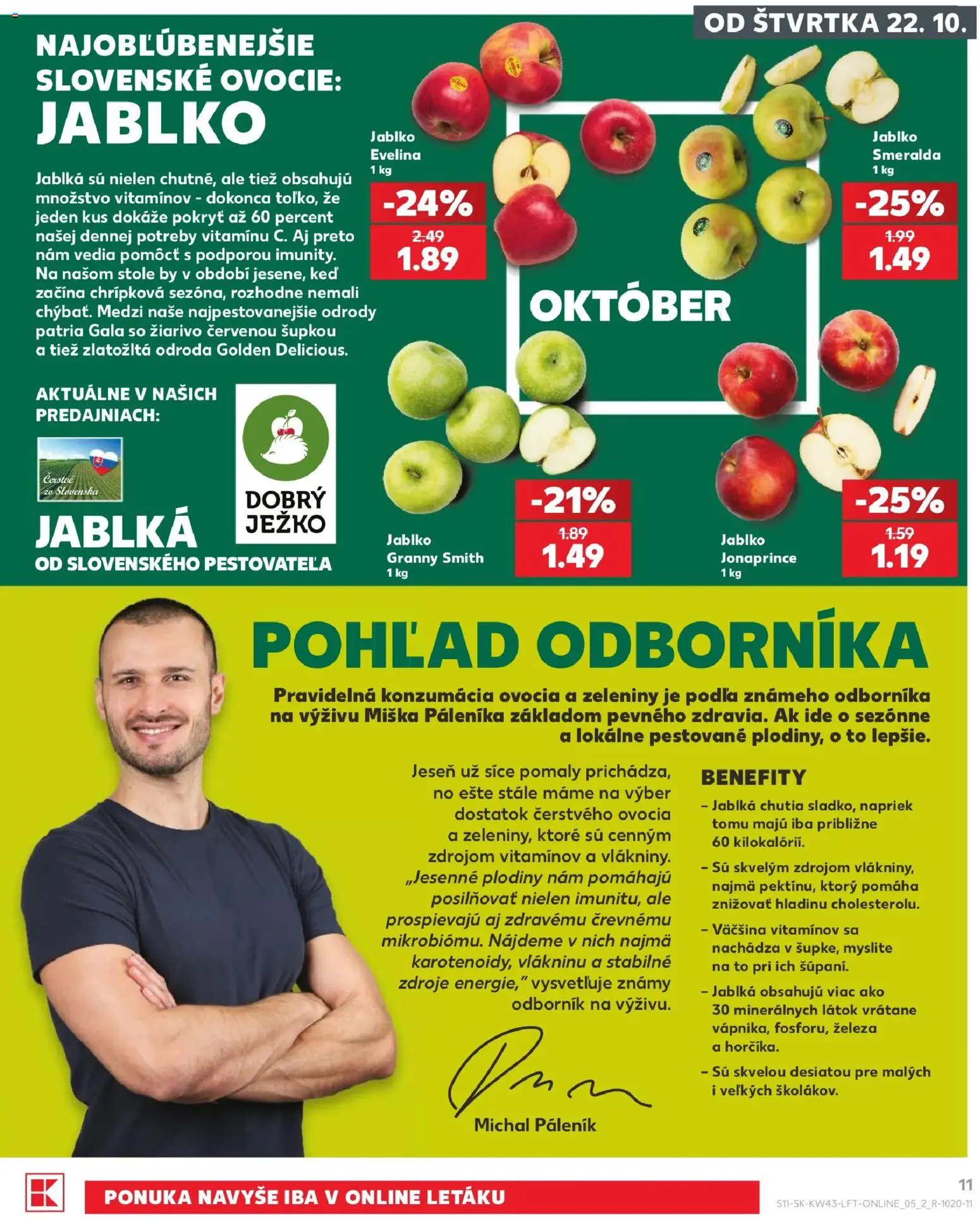 Nové Kaufland akcie – leták je platný od 22.10.2026 | Strana: 11 | Produkty: Jablká, Ovocie