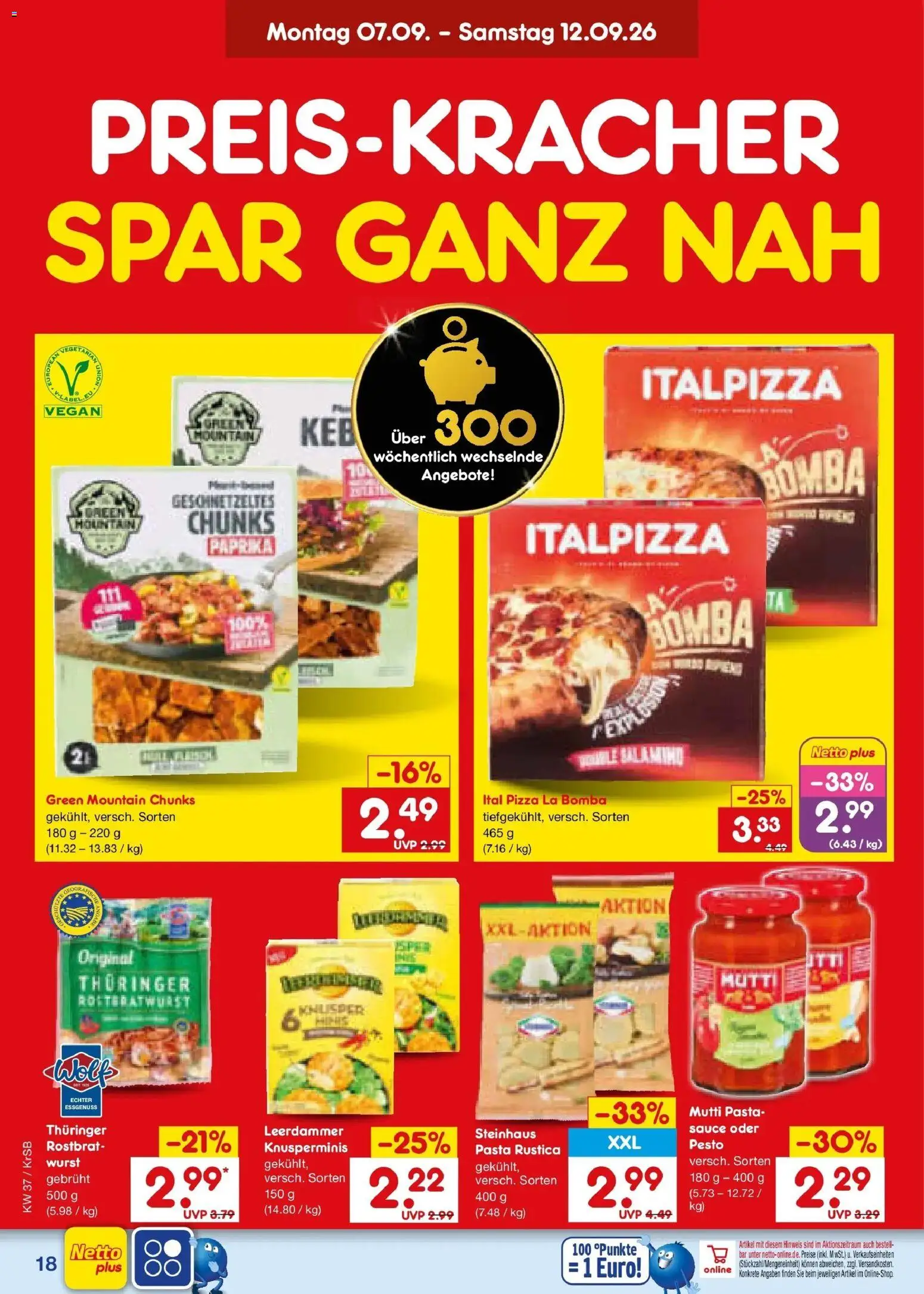 Netto Marken-Discount Prospekt Baesweiler – gültig ab 07.09.2026 | Seite: 26 | Produkte: Leerdammer, Paprika, Wurst, Pasta