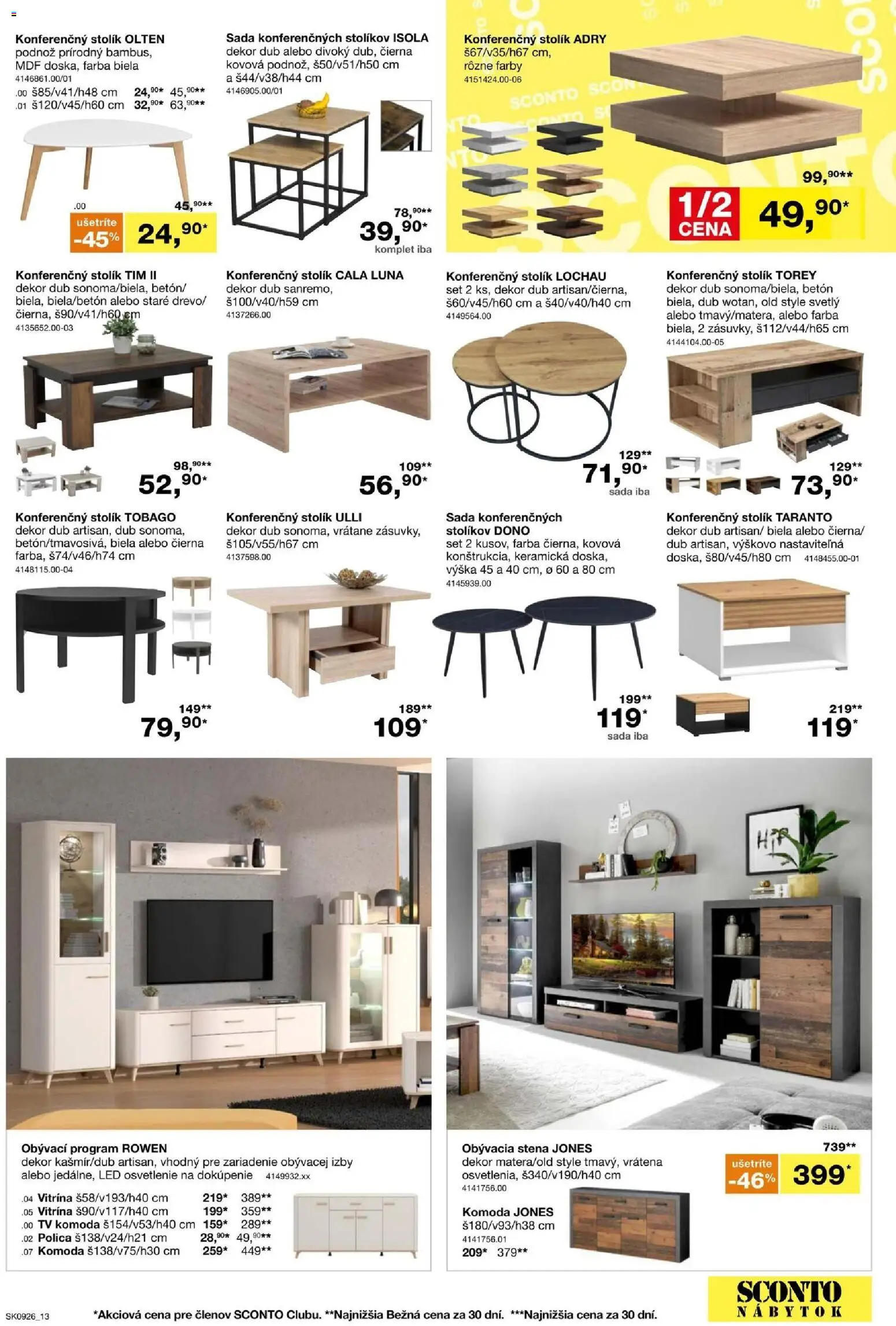 Nové Sconto nábytok akcie – leták je platný od 15.07.2026 | Strana: 13 | Produkty: Nábytok, Tv, Led osvetlenie, Osvetlenie