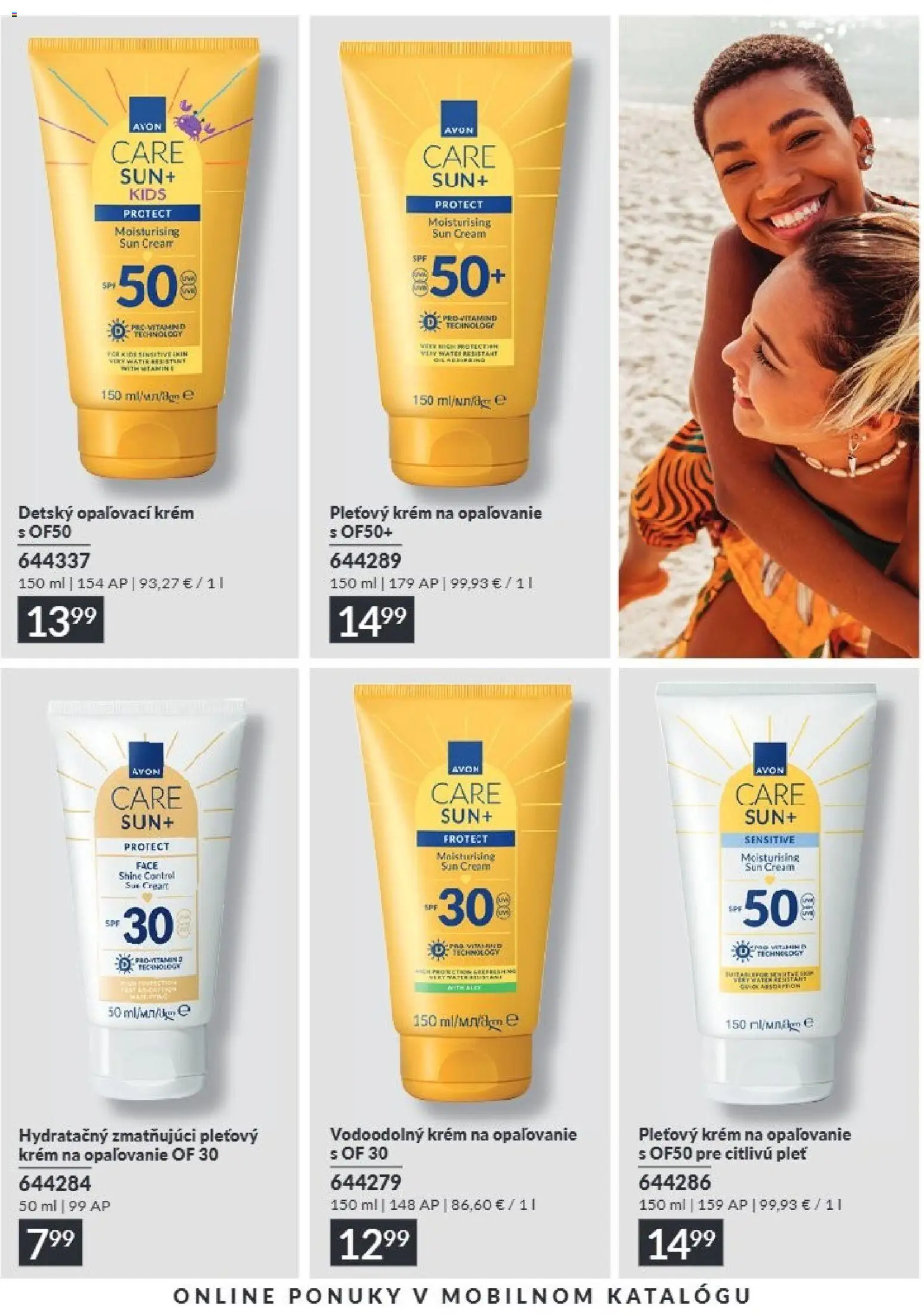 Nové Avon akcie – leták je platný od 01.08.2026 | Strana: 195 | Produkty: Opaľovací krém, Krém