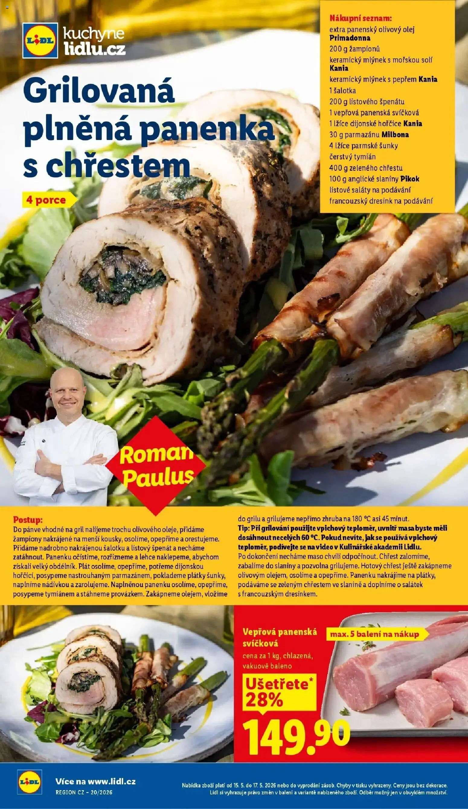 Lidl aktuální leták od 14.05.2026 | Strana: 38 | Produkty: Panenka, Grilování, Olej, Video