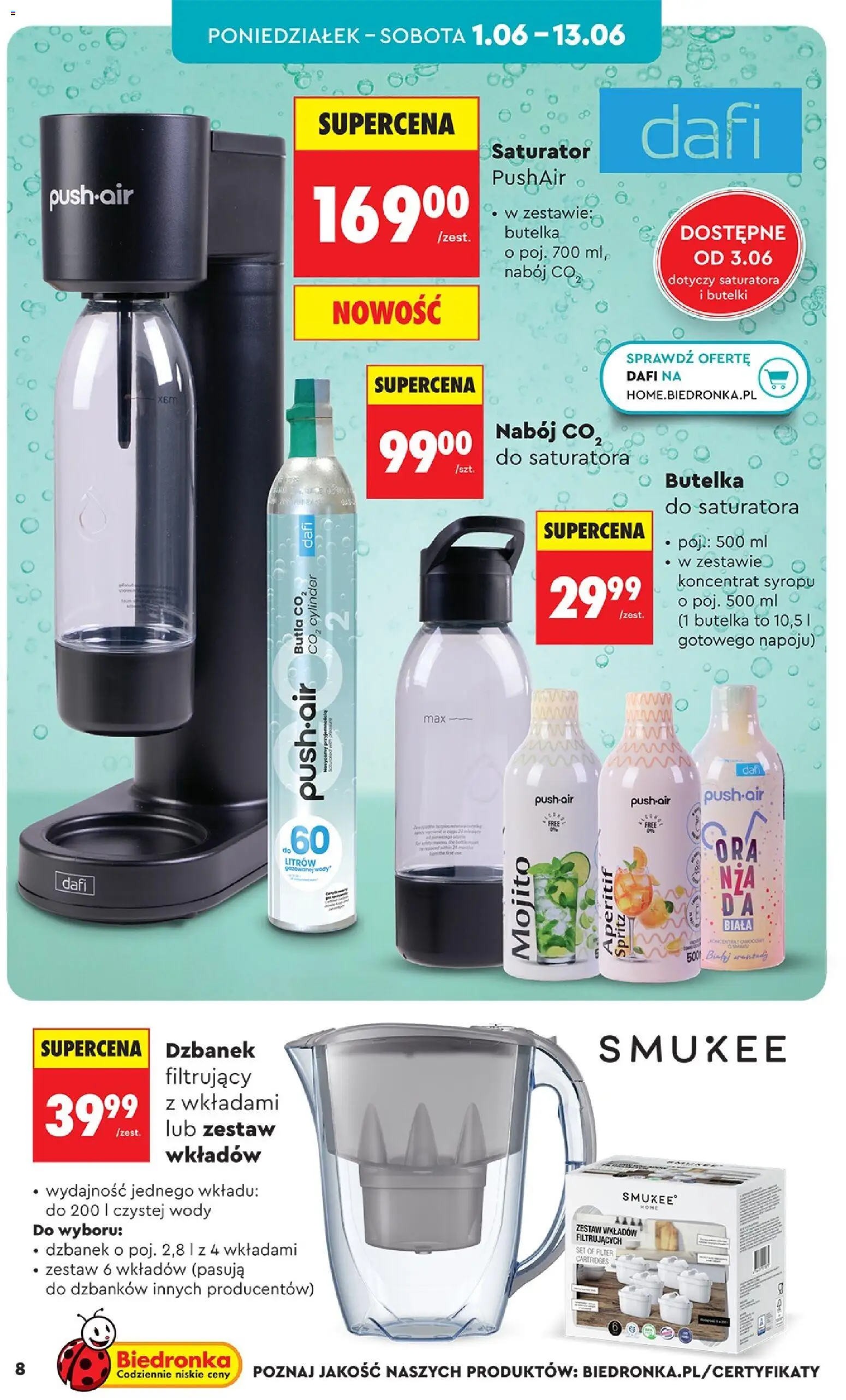 Biedronka gazetka - Hity i inspiracje od 30.05.2026 | Strona: 8 | Produkty: Dzbanek, Dzbanek filtrujący