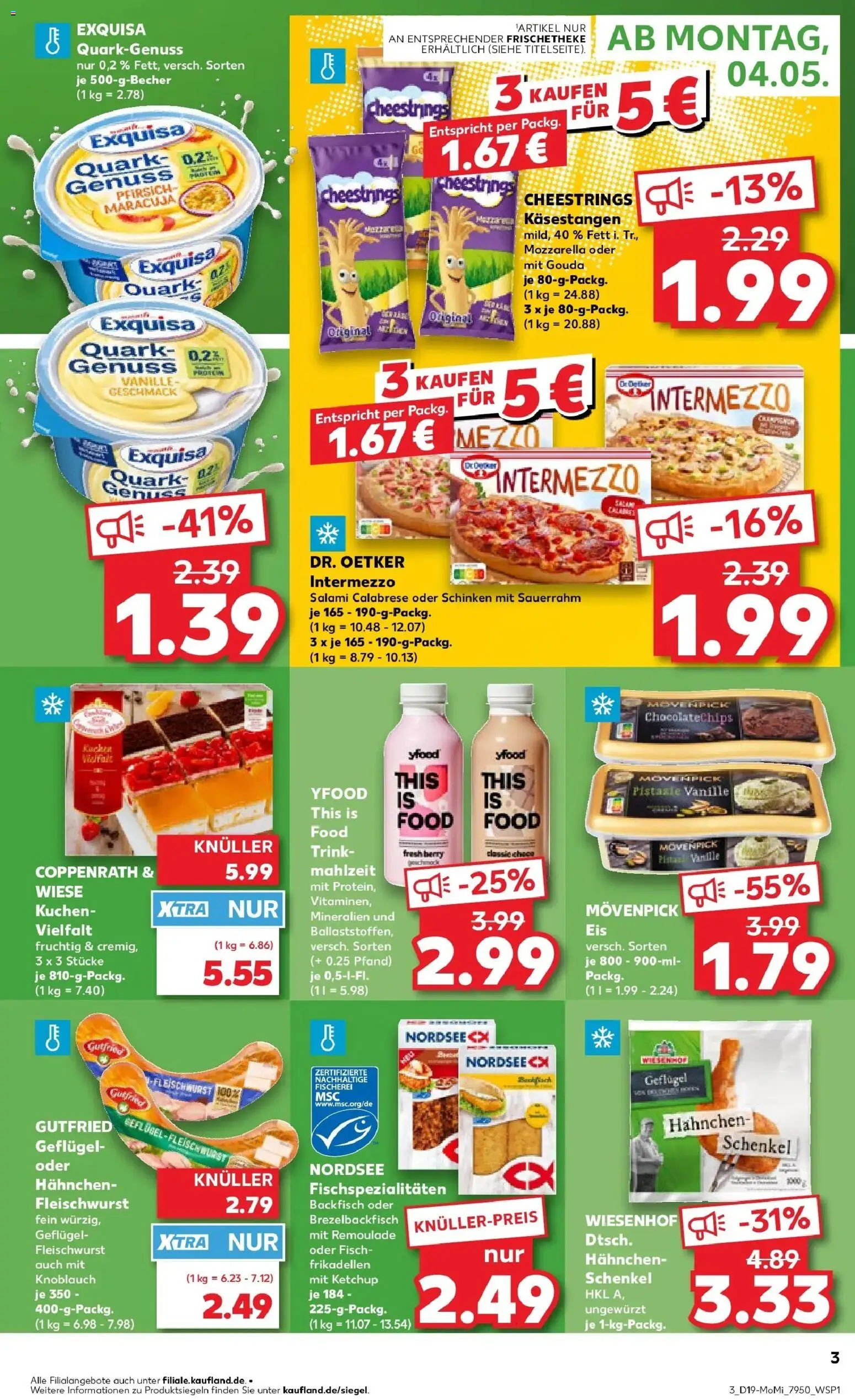 Prospekt Kaufland ab 04.05.2026 » Angebote Online zum Blättern | Seite: 3 | Produkte: YFood, Knoblauch, Kuchen, Eis