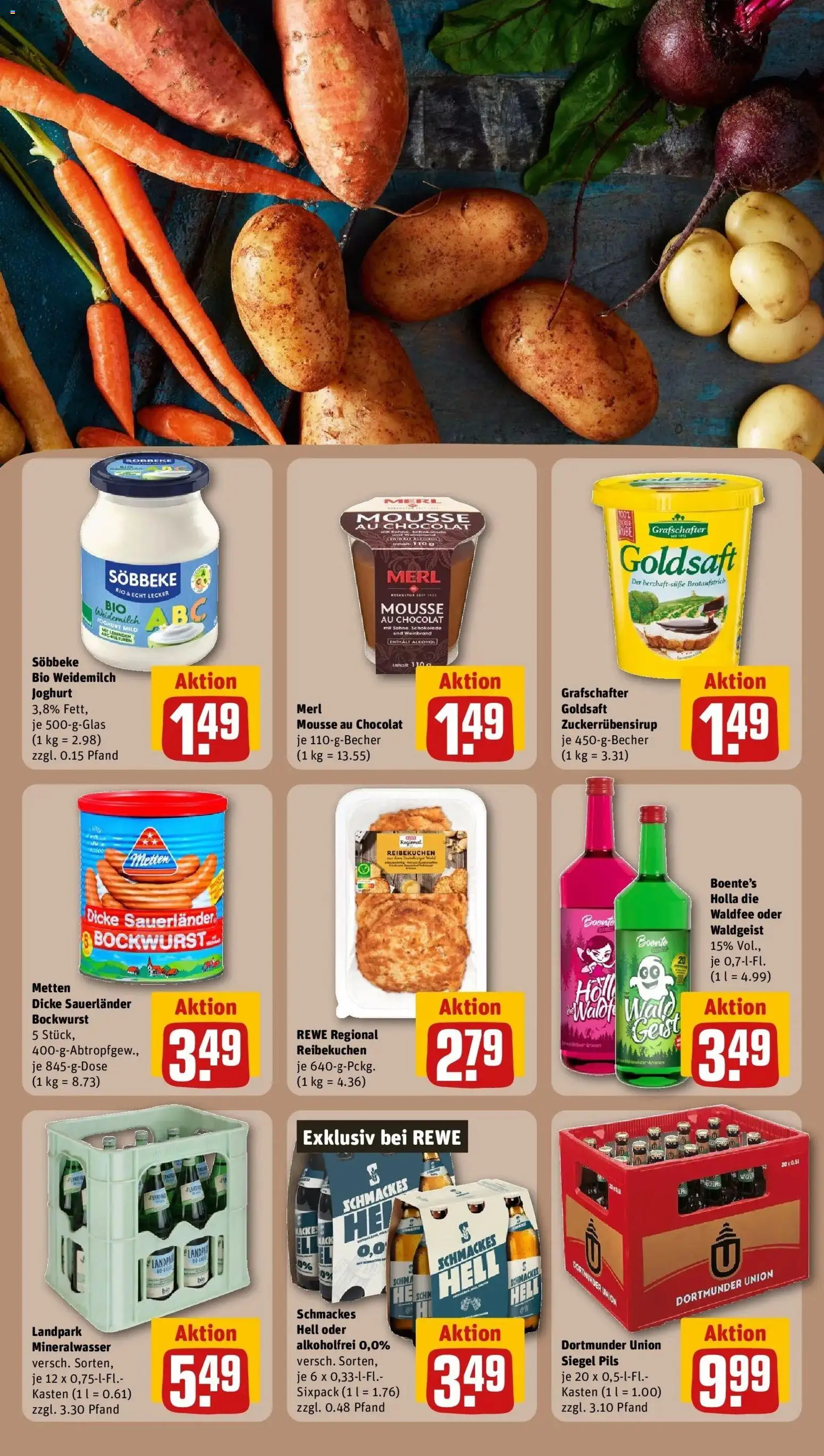 REWE Prospekt ab 26.10.2026 zum Blättern » Angebote | Seite: 25 | Produkte: Bockwurst, Joghurt, Pils, Alkohol