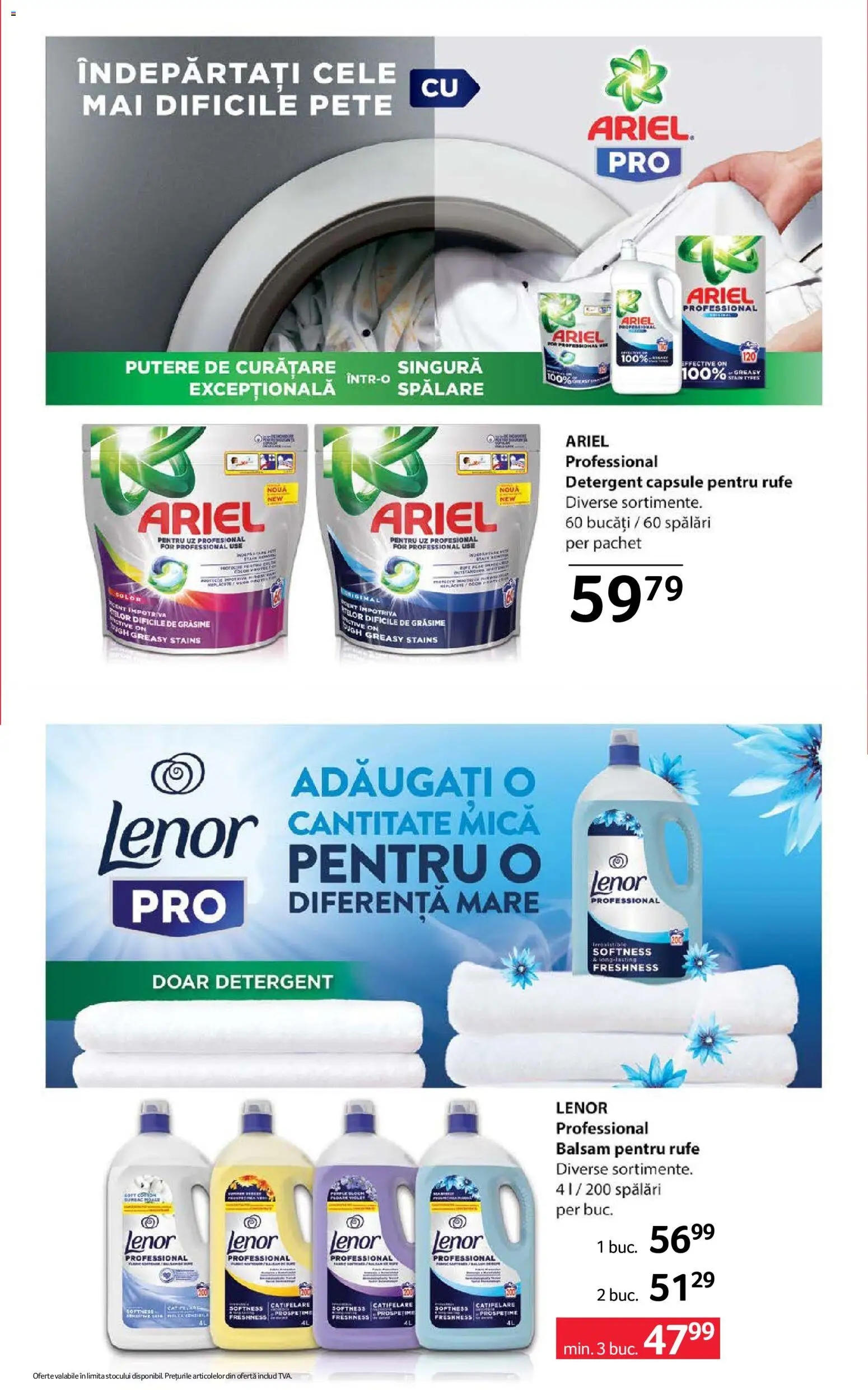 Noul catalog Selgros – valabil de la 04.09.2026 | Pagină: 25 | Produse: Detergent Capsule, Balsam, Balsam pentru rufe, Detergent