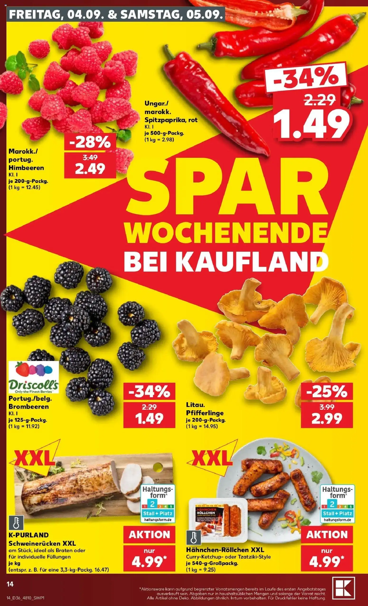 Prospekt Kaufland ab 31.08.2026 » Angebote Online zum Blättern | Seite: 23 | Produkte: Himbeeren, Pfifferlinge, Schweinerucken