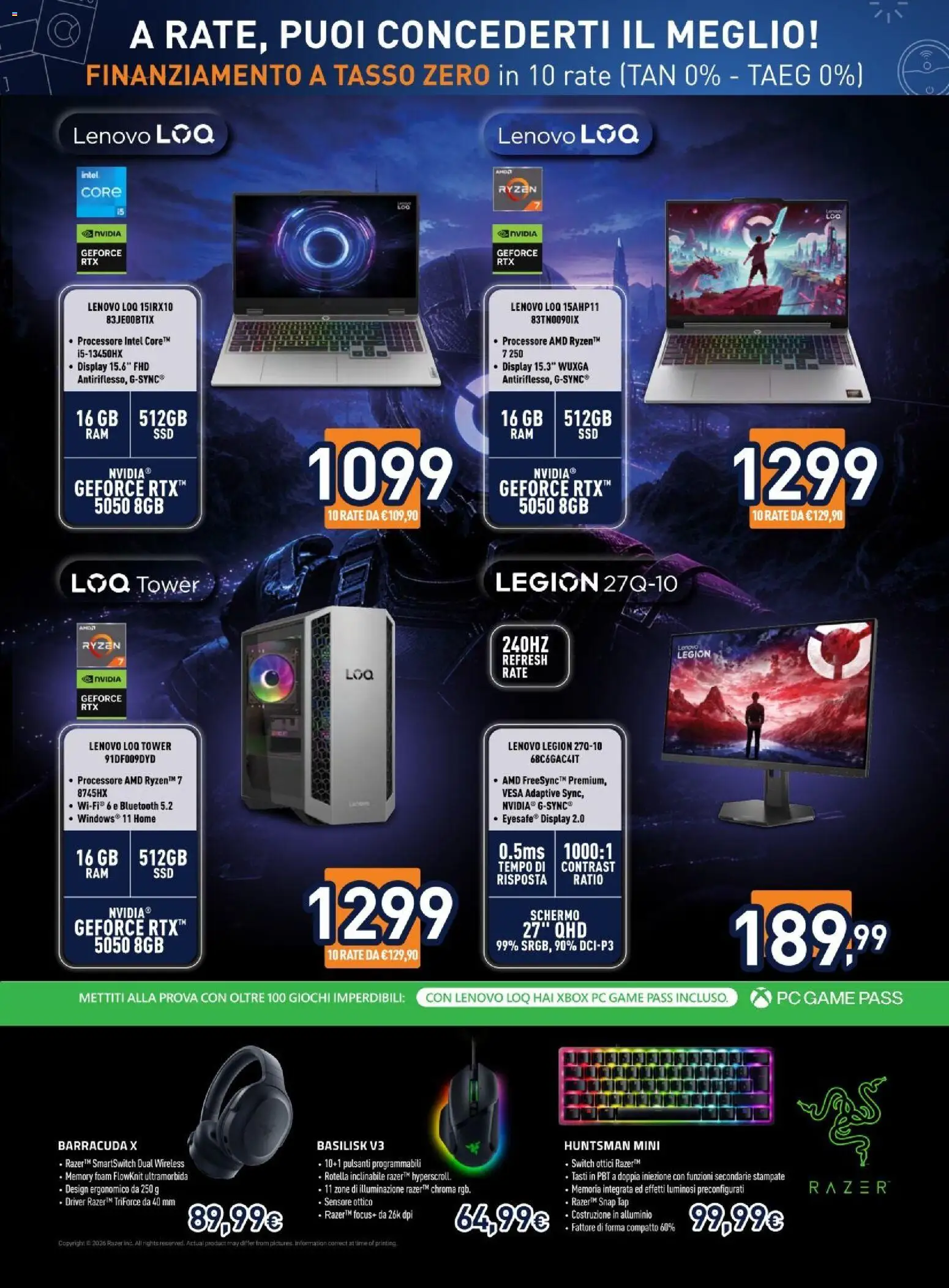 Volantino Unieuro del 25/09/2026 | Pagina: 3 | Prodotti: Schermo, PC, Alluminio, Illuminazione