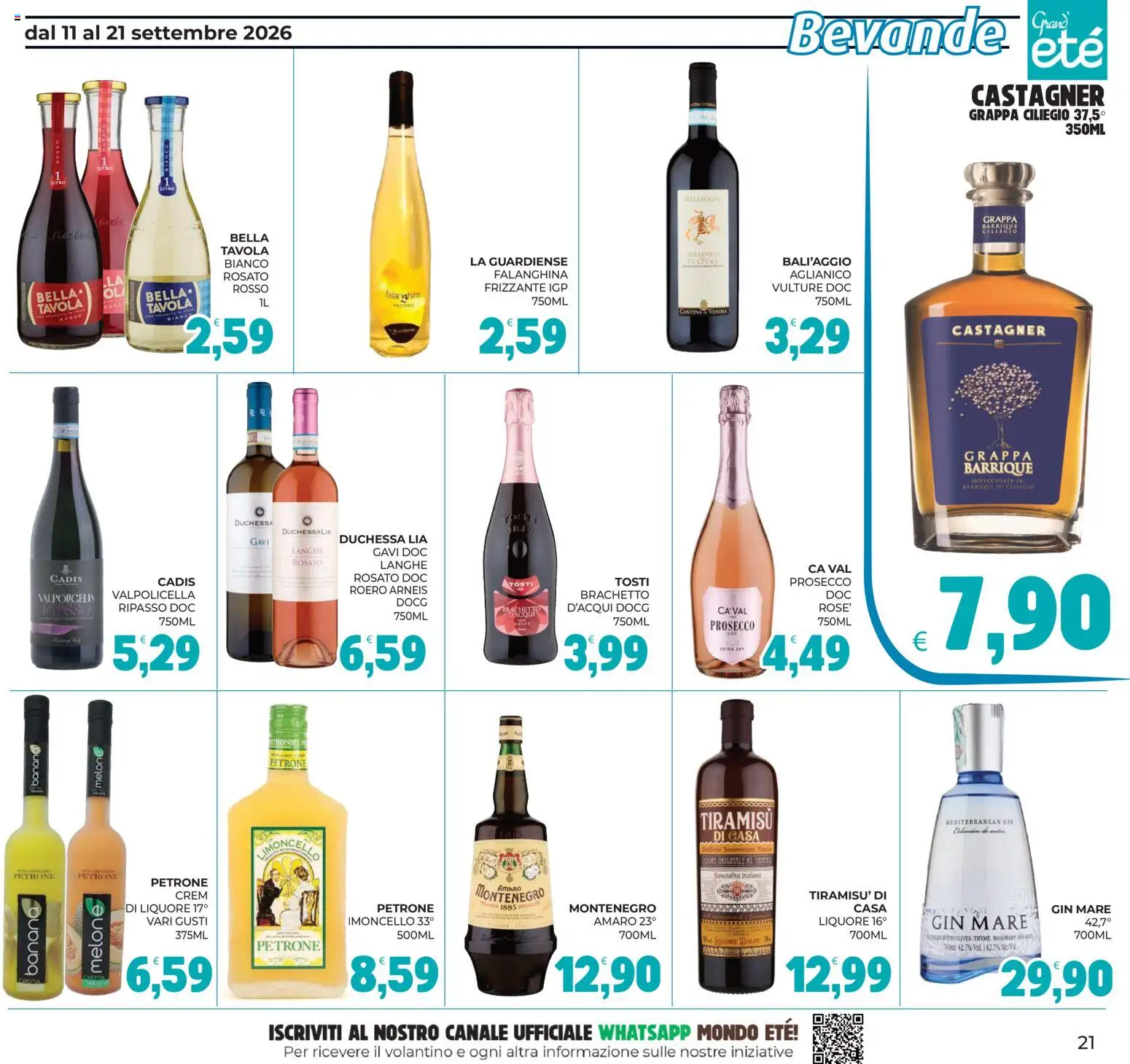 Volantino Eté del 11/09/2026 | Pagina: 21 | Prodotti: Bevande, Liquore, Specialità, Amaro