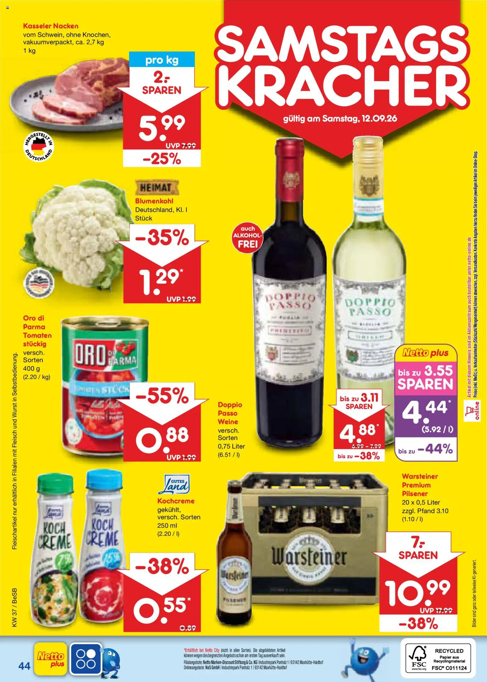 Netto Marken-Discount Prospekt – gültig ab 07.09.2026 | Seite: 62 | Produkte: Tomaten, Alkohol, Warsteiner, Fleisch