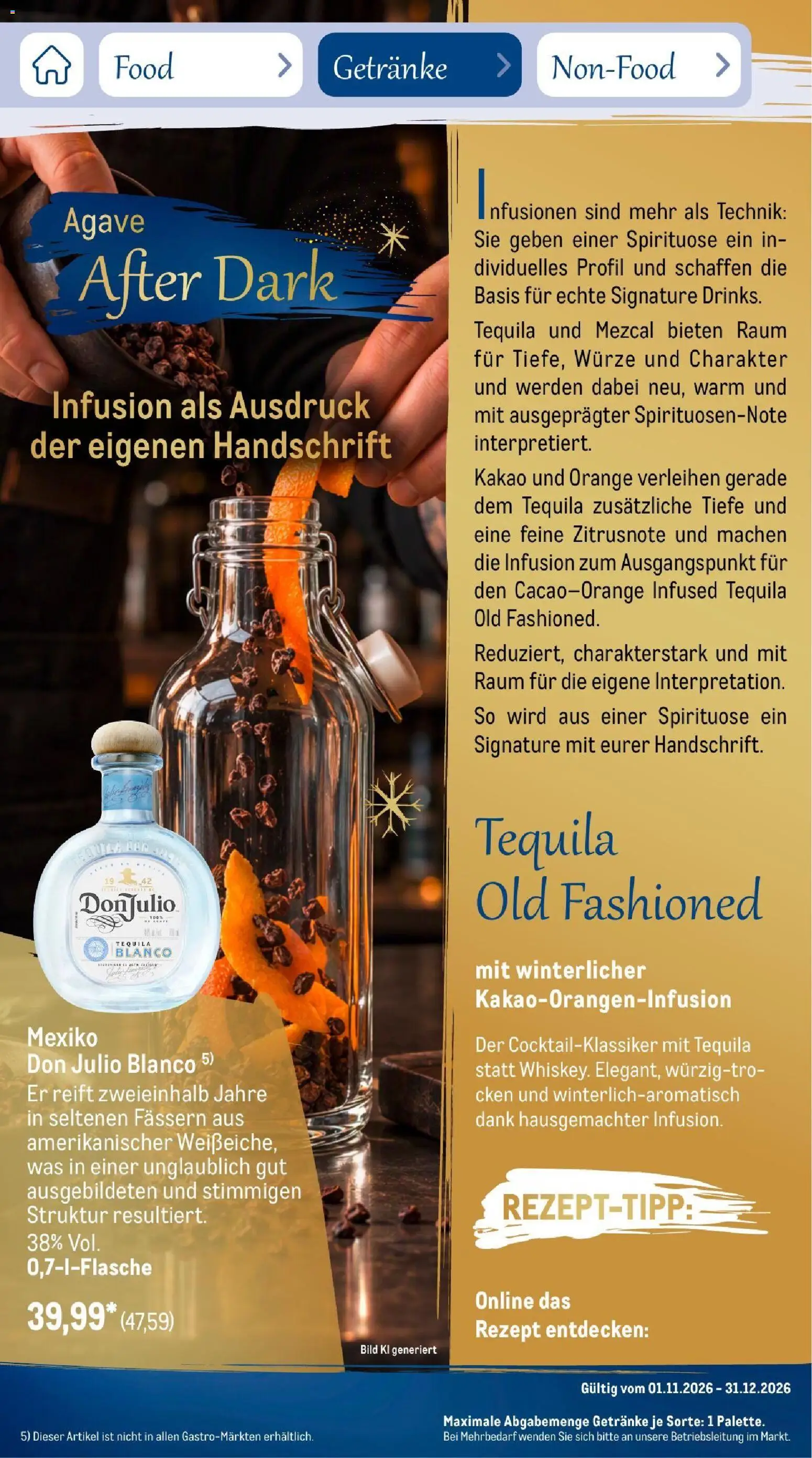 Metro Saisonkatalog Festtage voller Genuss – gültig ab 01.11.2026 | Seite: 82 | Produkte: Tequila
