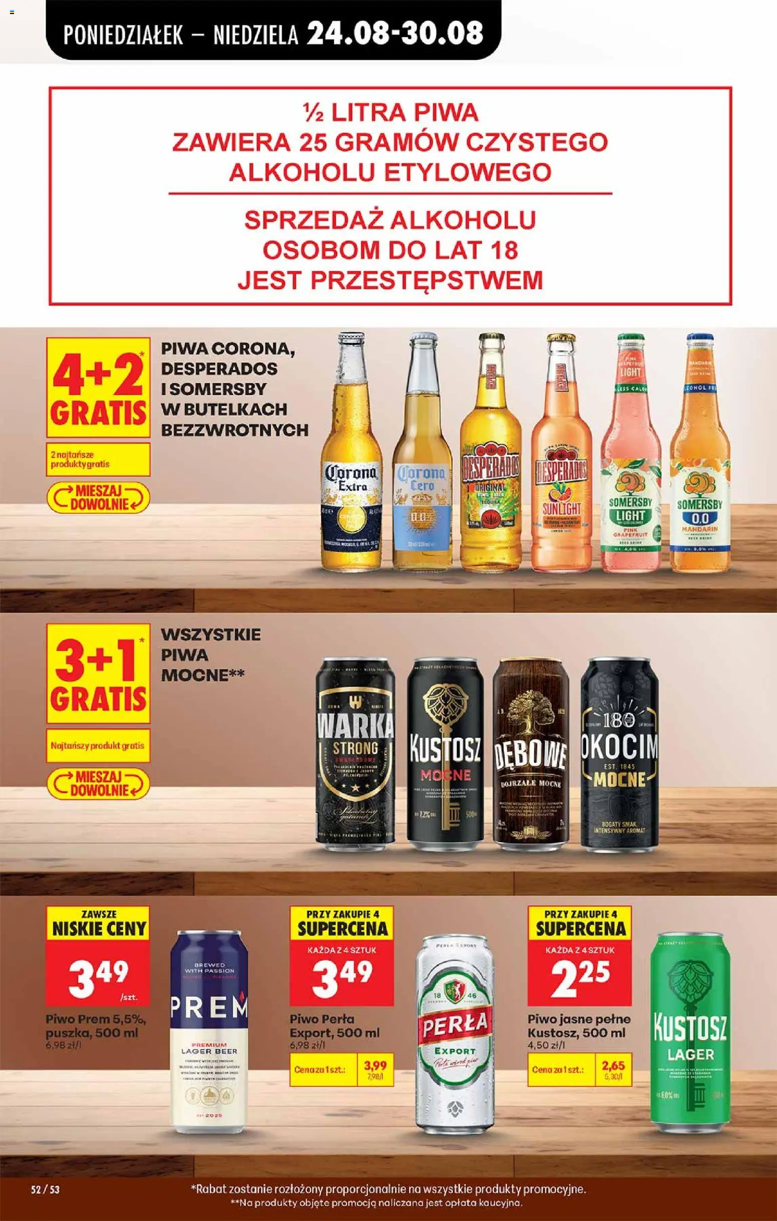 Biedronka Polsko leták od 24.08.2026 | Strana: 52 | Produkty: Desperados, Grapefruit, Perla