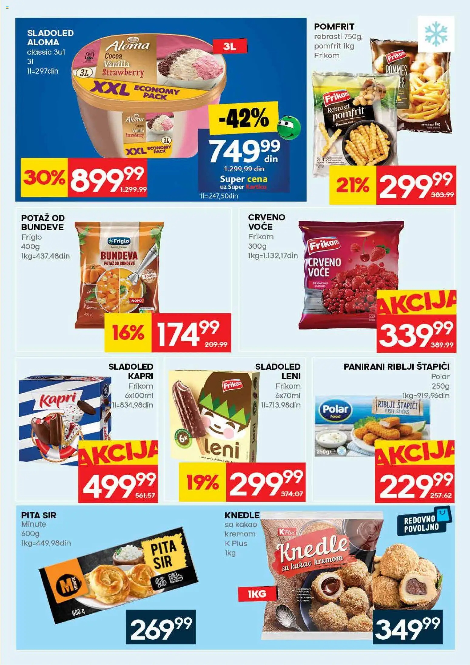 Mercator katalog - važi od 30.04.2026 | Strana: 15 | Proizvode: Riblji štapići, Pomfrit, Sir, Pita