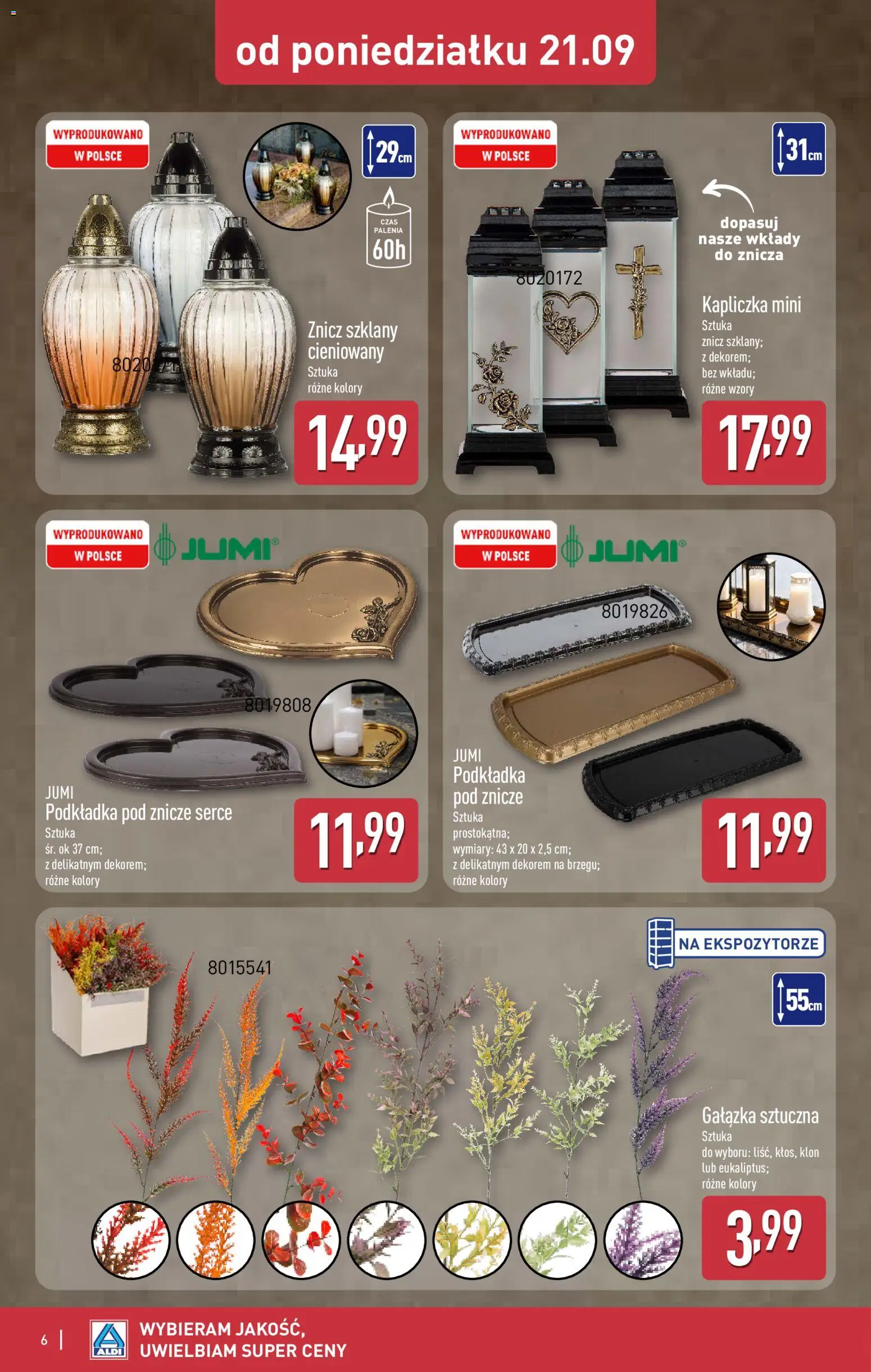 Aldi gazetka - Szeroka oferta zniczy w super cenach od 21.09.2026 | Strona: 6