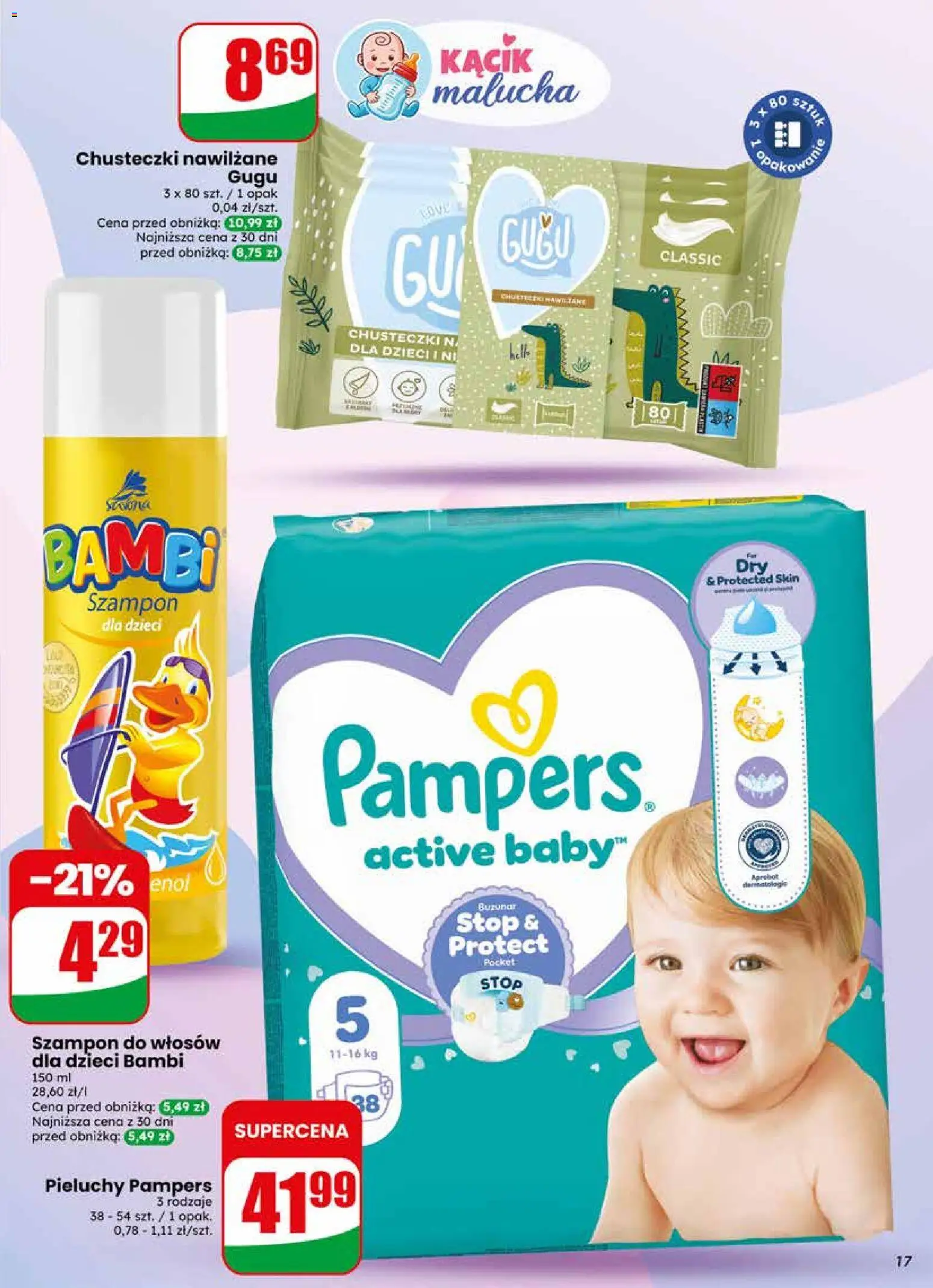 Dino gazetka od 13.05.2026 | Strona: 17 | Produkty: Pampers, Szampon