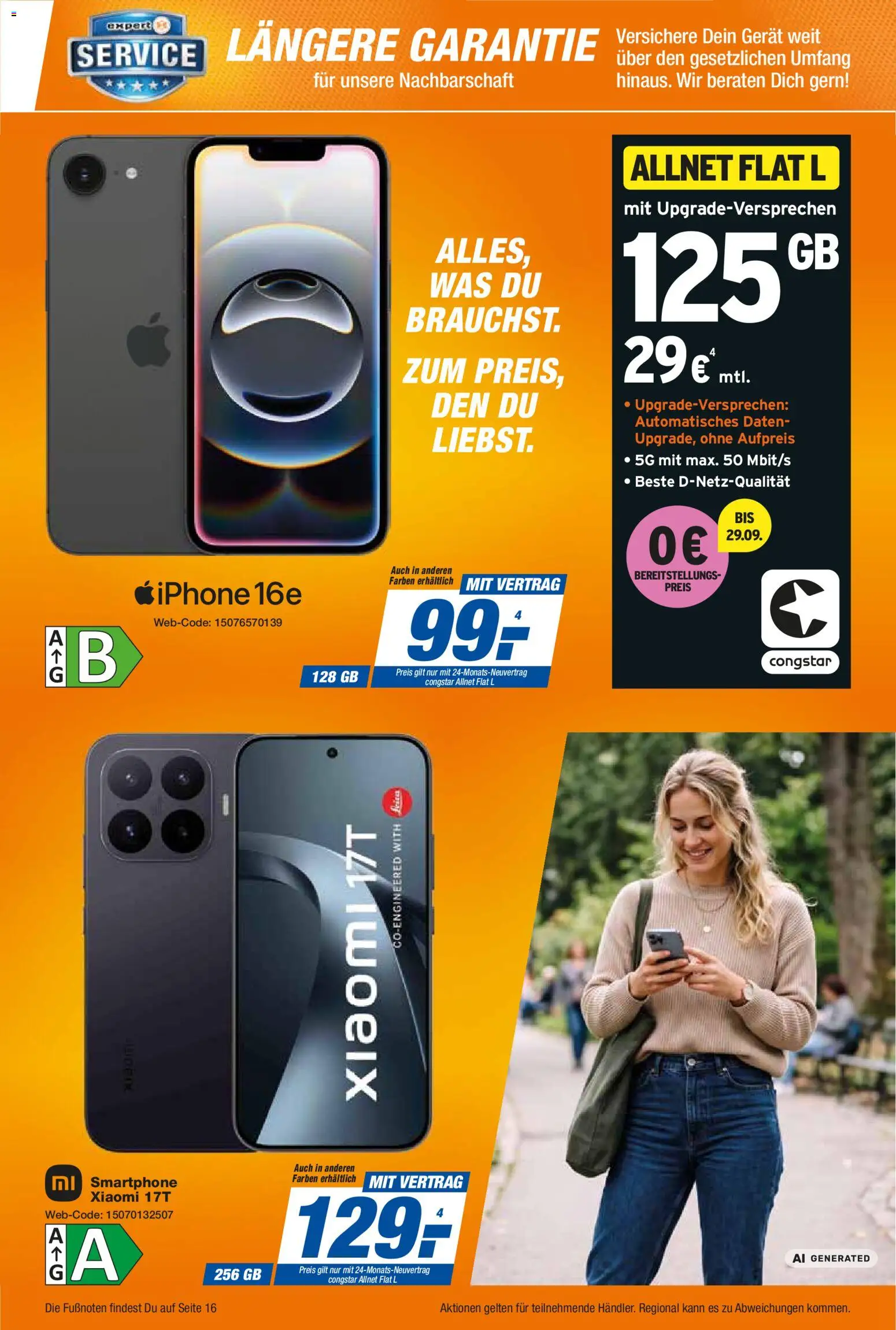 Expert Telekommunikations-Highlights im September – gültig ab 01.09.2026 | Seite: 15 | Produkte: Xiaomi, Iphone, Smartphone