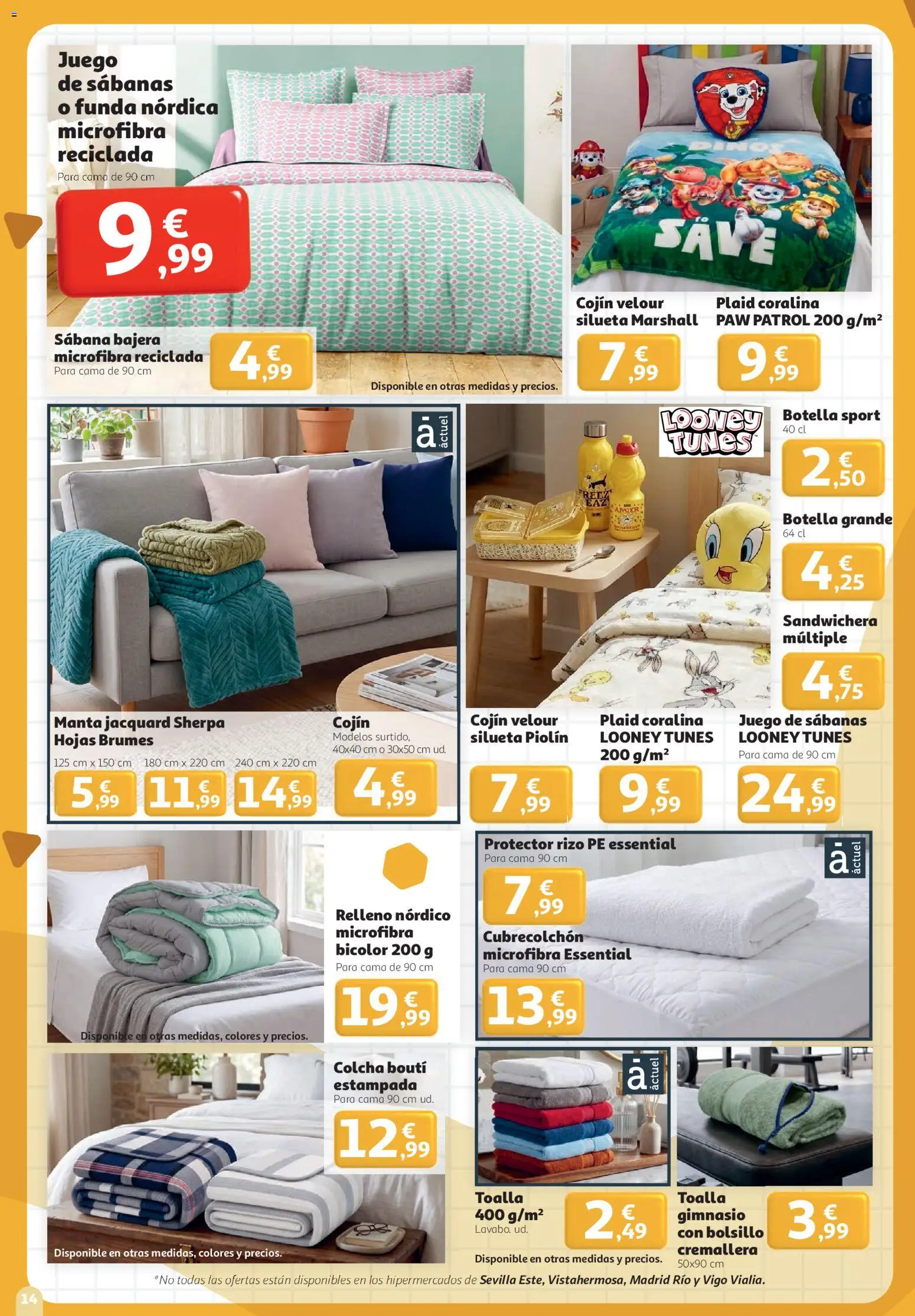 Alcampo - HG Nacional │ válido desde el 27/08/2026 | Página: 14 | Productos: Manta, Sandwichera, Cama, Cojín