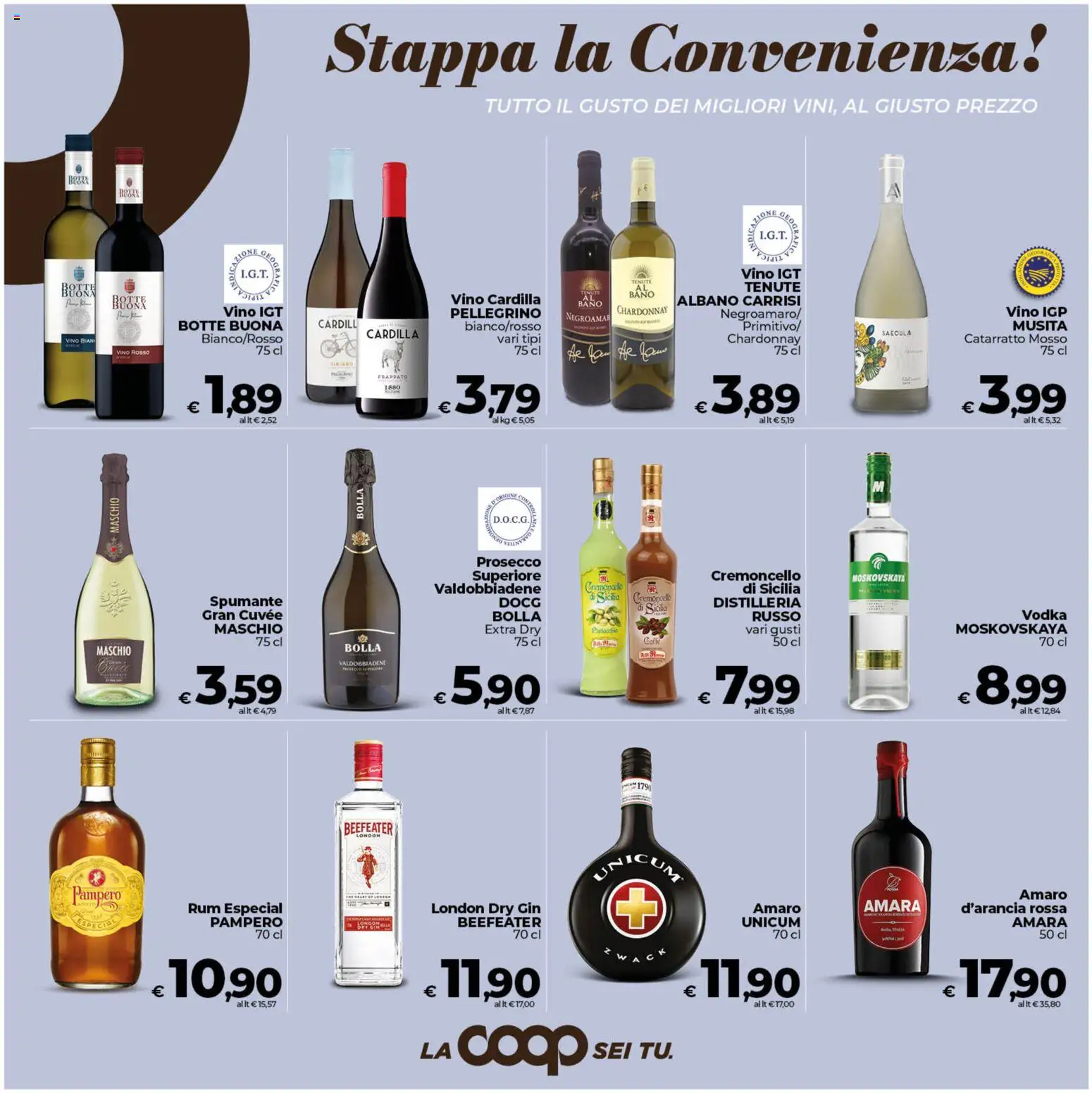 Volantino COOP del 07.04.2026 | Pagina: 19 | Prodotti: Vodka, Prosecco, Vino, Amaro
