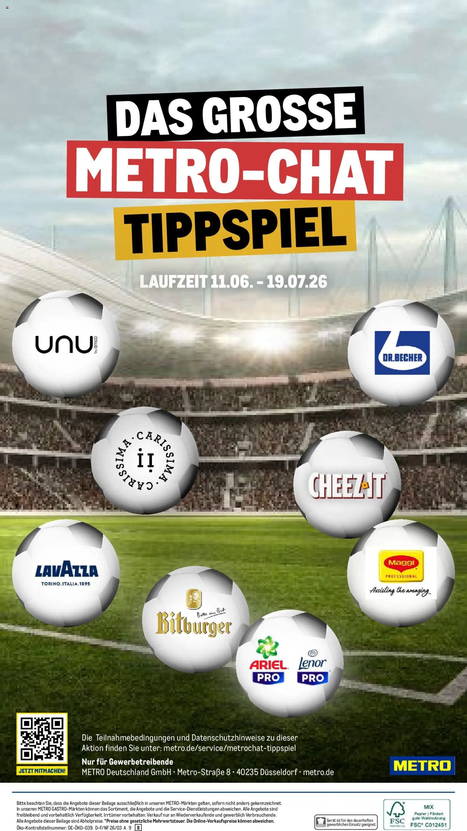 Metro Saisonkatalog Outdoor Dining – gültig ab 01.06.2026 | Seite: 94 | Produkte: Lenor, Bitburger, Lavazza, Ariel