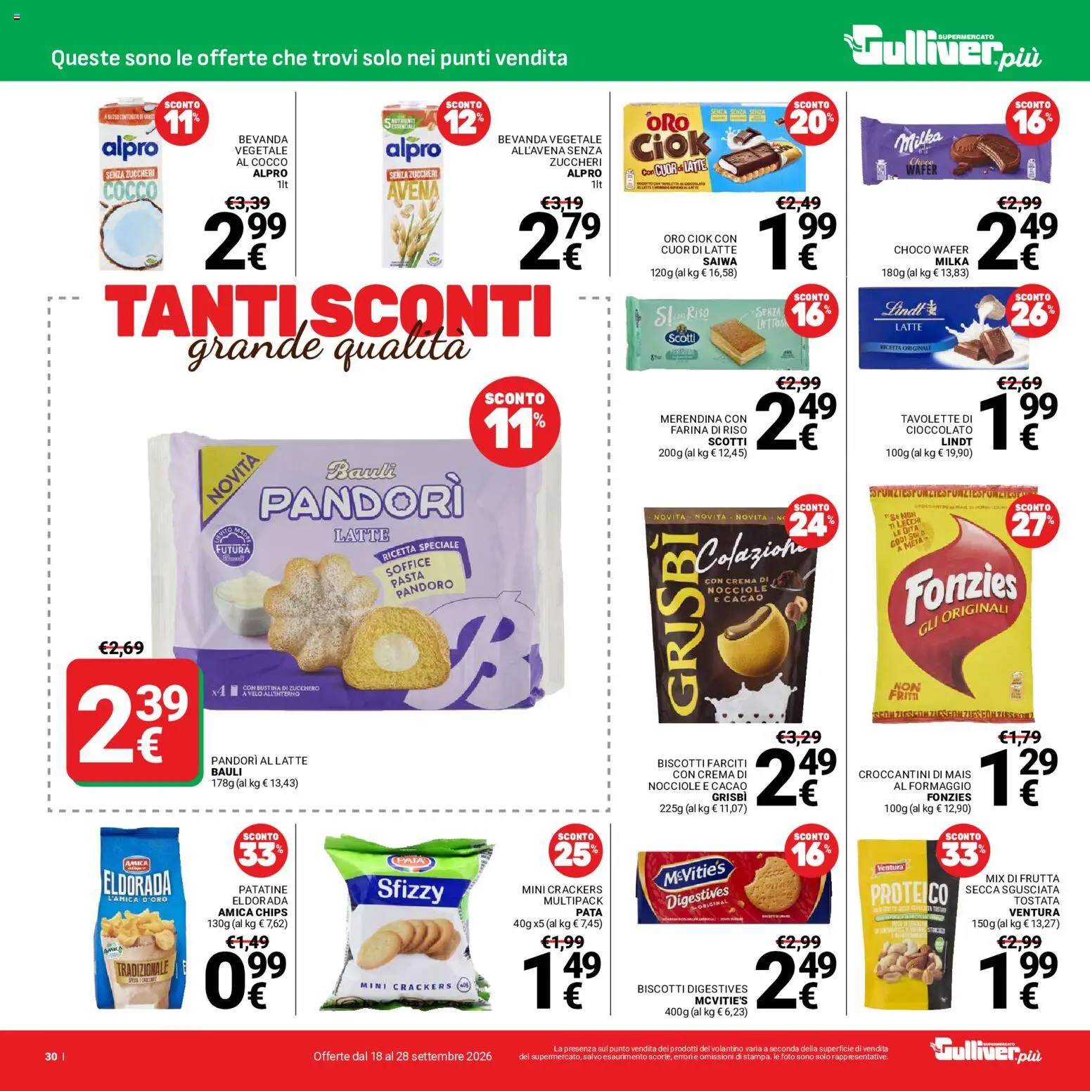 Volantino Gulliver del 18/09/2026 | Pagina: 30 | Prodotti: Cioccolato, Riso, Zucchero, Cacao