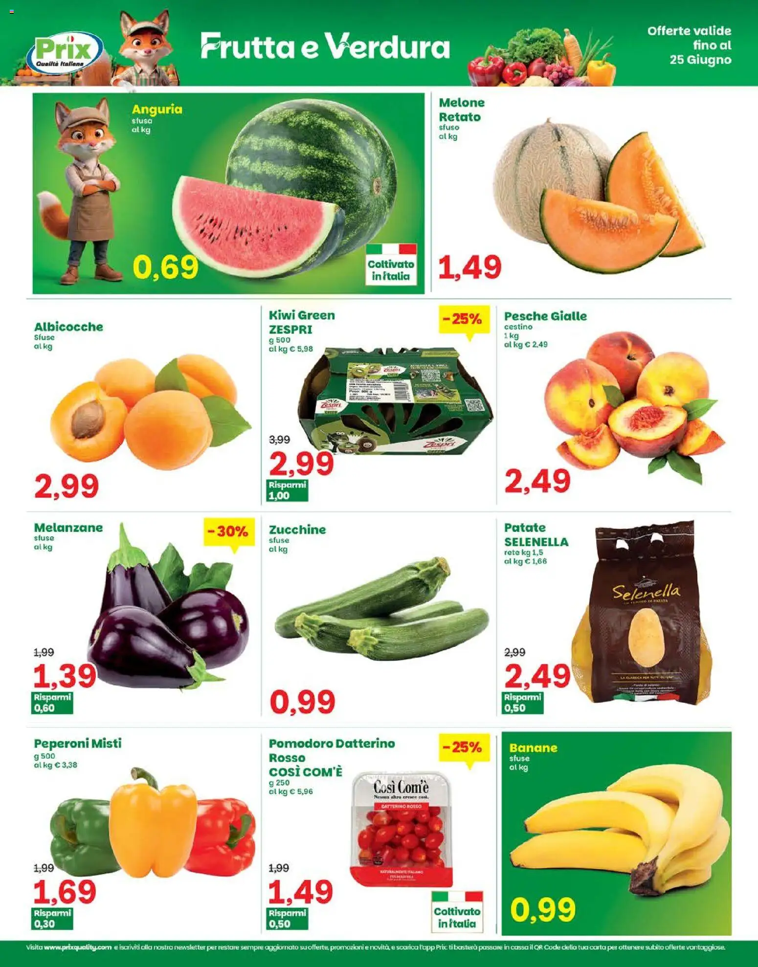Volantino Prix del 15.06.2026 | Pagina: 12 | Prodotti: Patate, Frutta, Anguria, Cestino