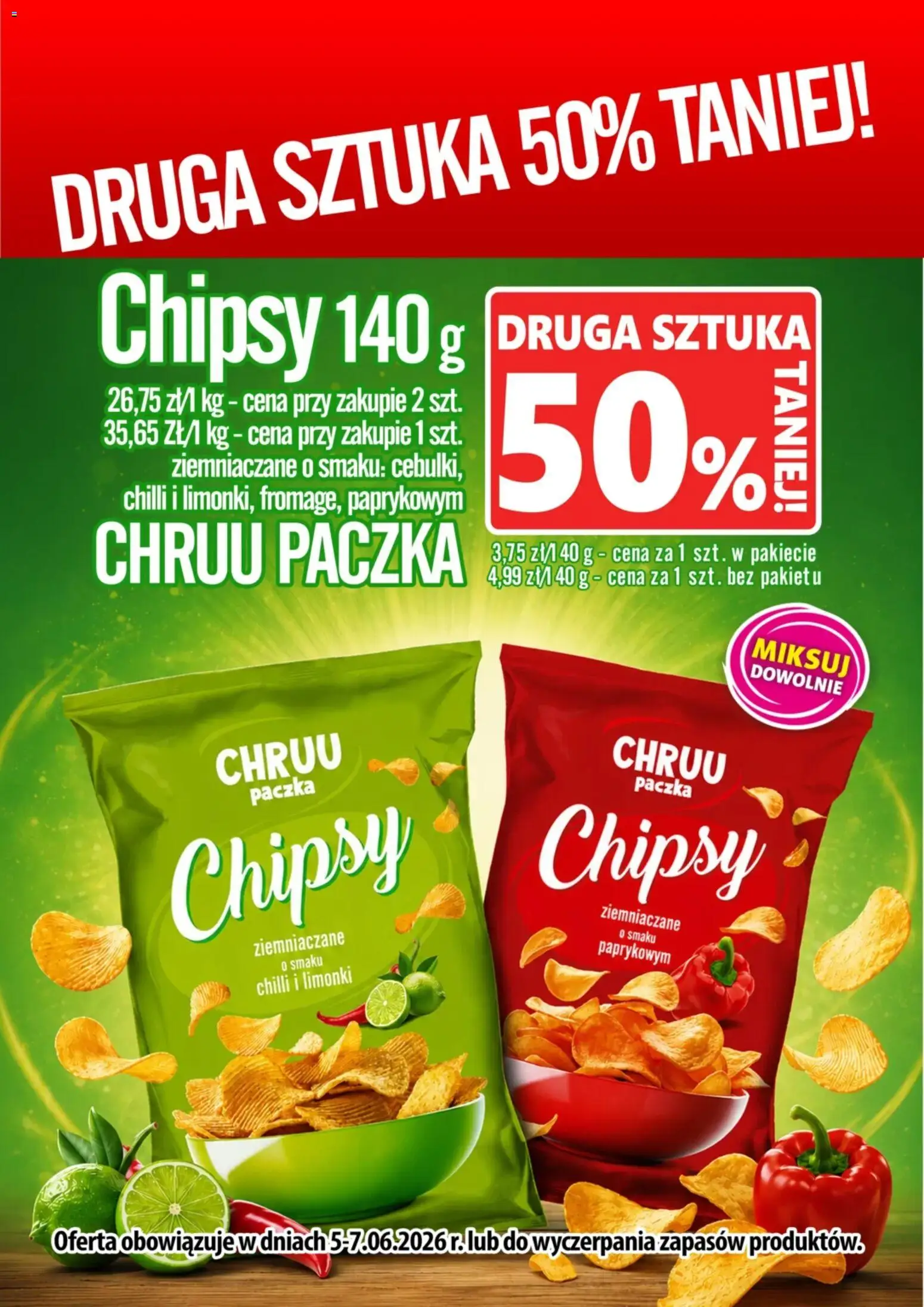 Prim Market promocja - Chipsy Chruu Paczka od 05.06.2026 | Strona: 1 | Produkty: Chipsy