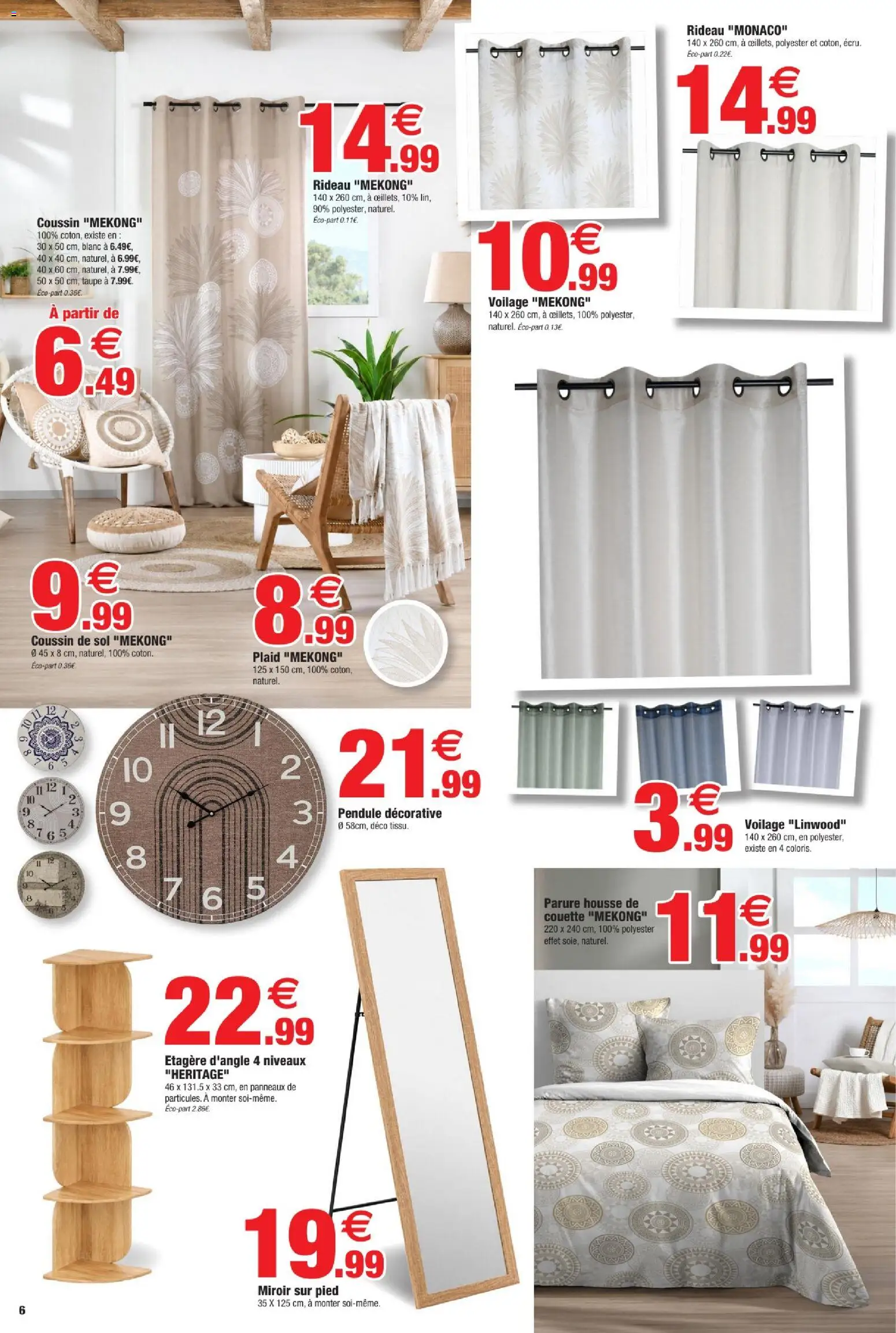 {H1} | Page: 6 | Produits: Voilage, Housse de couette, Miroir, Miroir sur pied