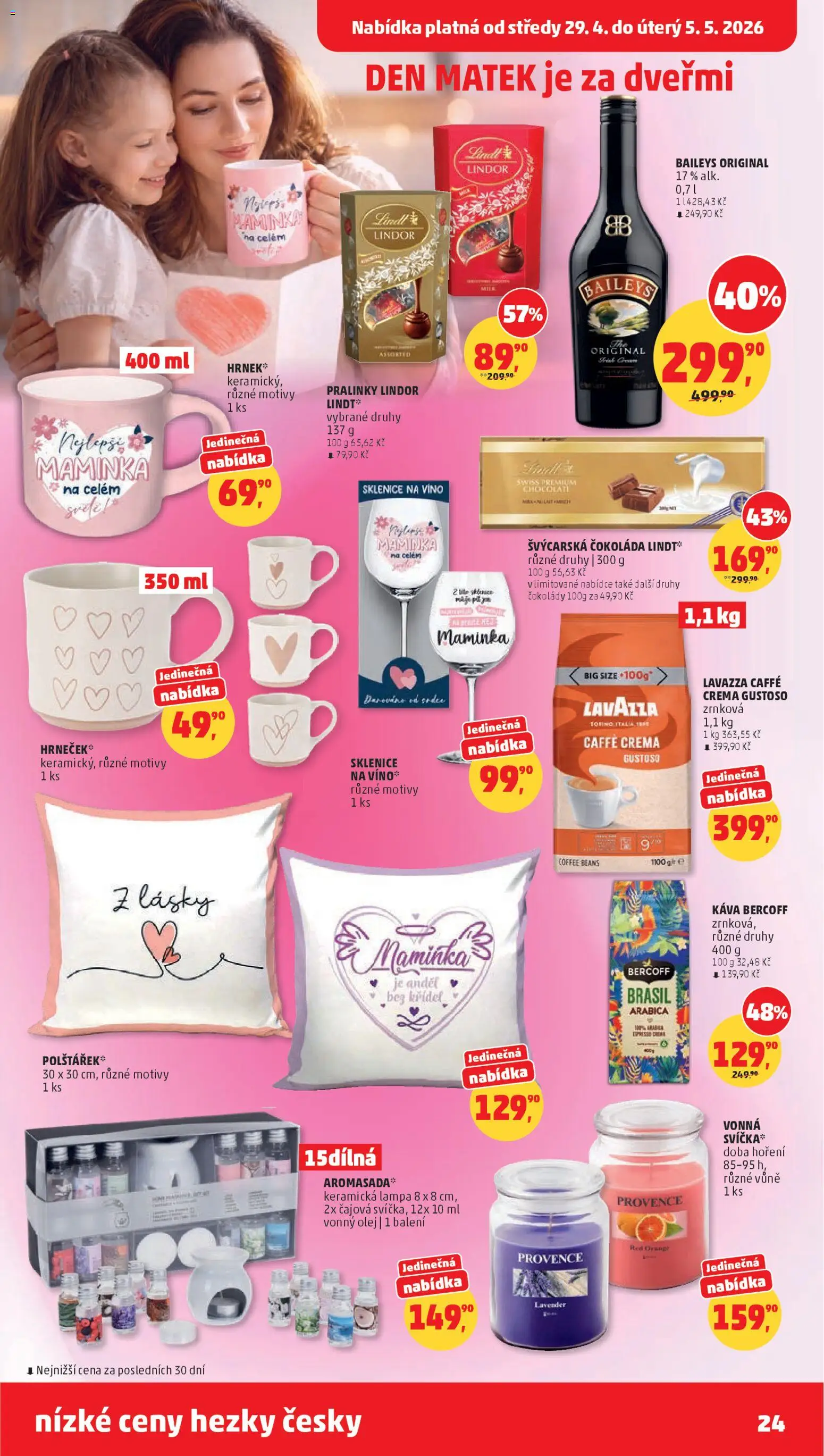 Penny Market leták od 29.04.2026 | Strana: 24 | Produkty: Lindt, Víno, Lavazza, Caffè crema