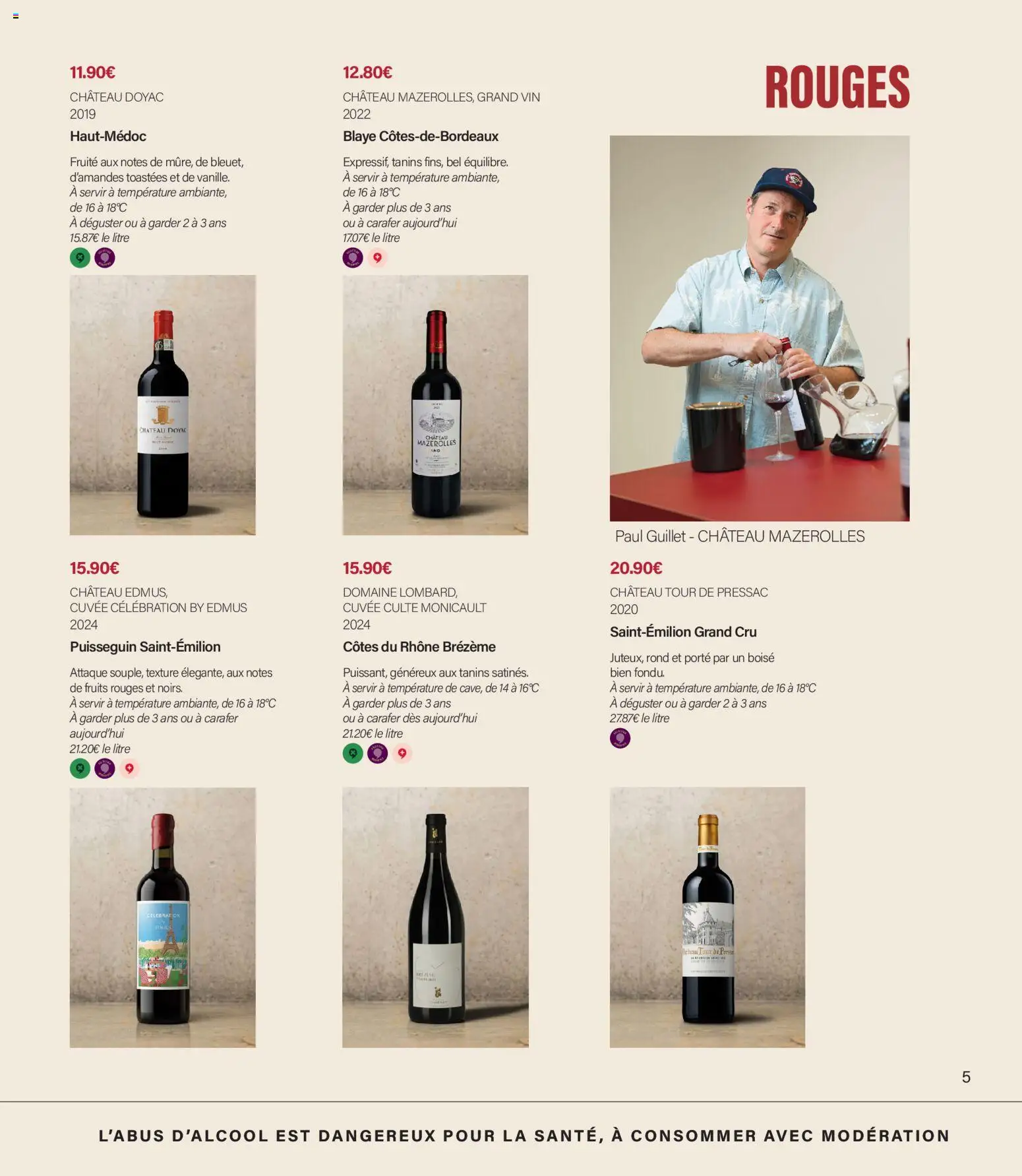 {H1} | Page: 5 | Produits: Porte, Fruits, Vin