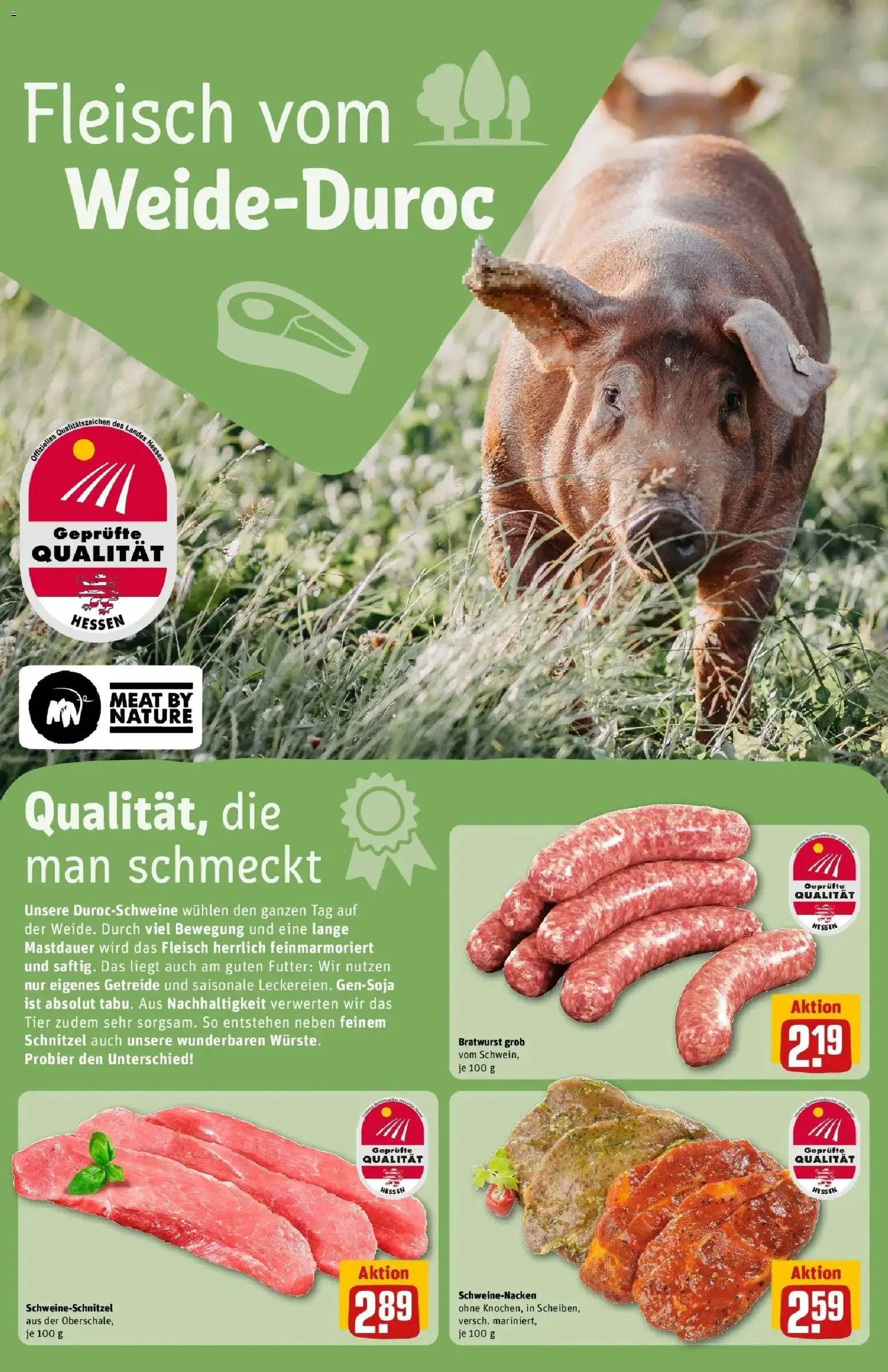 REWE Prospekt ab 07.09.2026 zum Blättern » Angebote | Seite: 12 | Produkte: Bratwurst, Schweinenacken, Schnitzel, Getreide