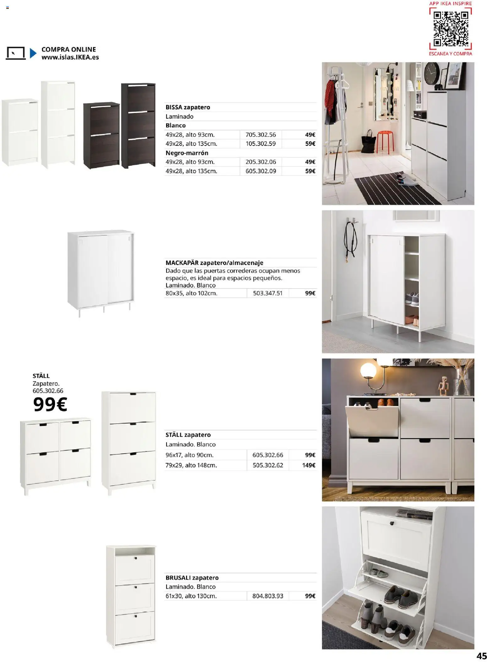 Catálogo IKEA Muebles para el dormitorio │ válido desde el 01/02/2026 | Página: 45 | Productos: Zapatero, Puertas