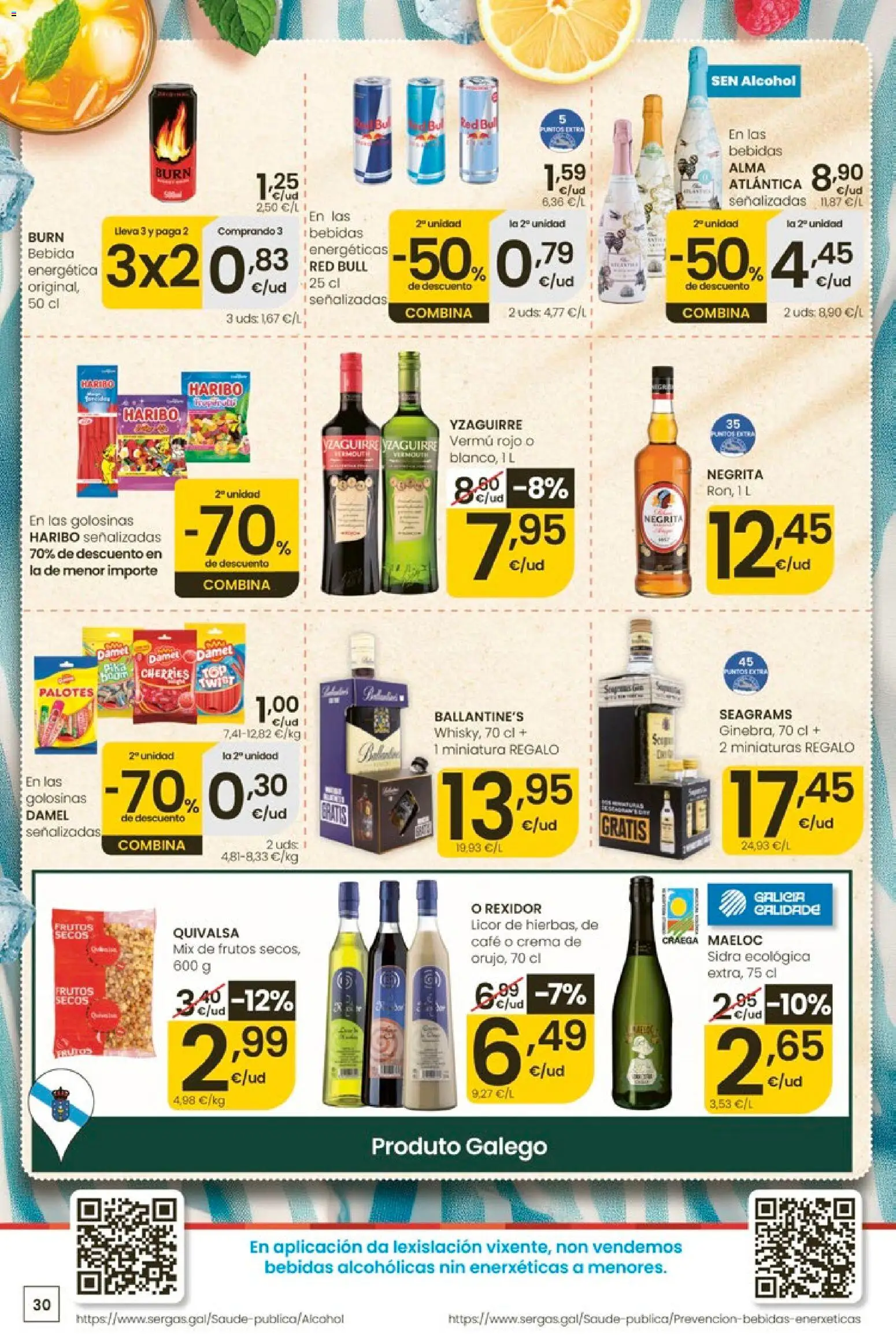 Eroski Ofertóns de verán │ válido desde el 11.06.2026 | Página: 30 | Productos: Licor, Café, Golosinas, Crema