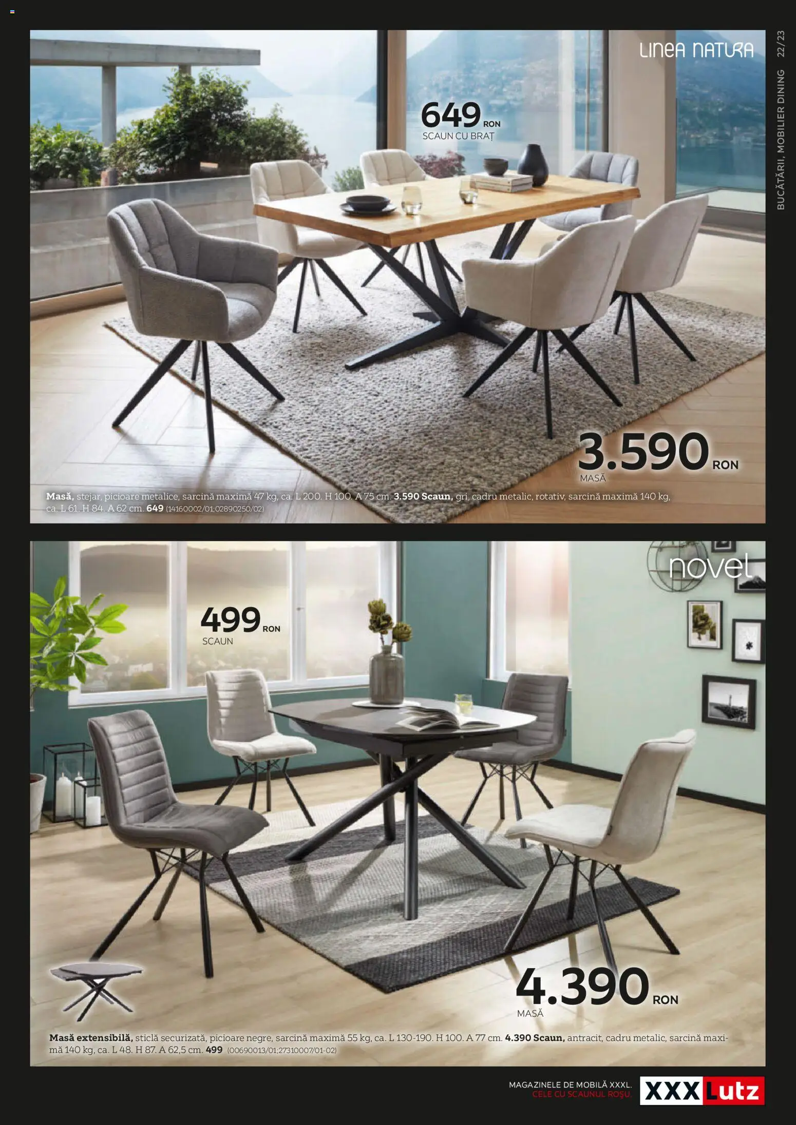 Noul catalog XXXLutz – valabil de la 14.05.2026 | Pagină: 23 | Produse: Masă, Scaun