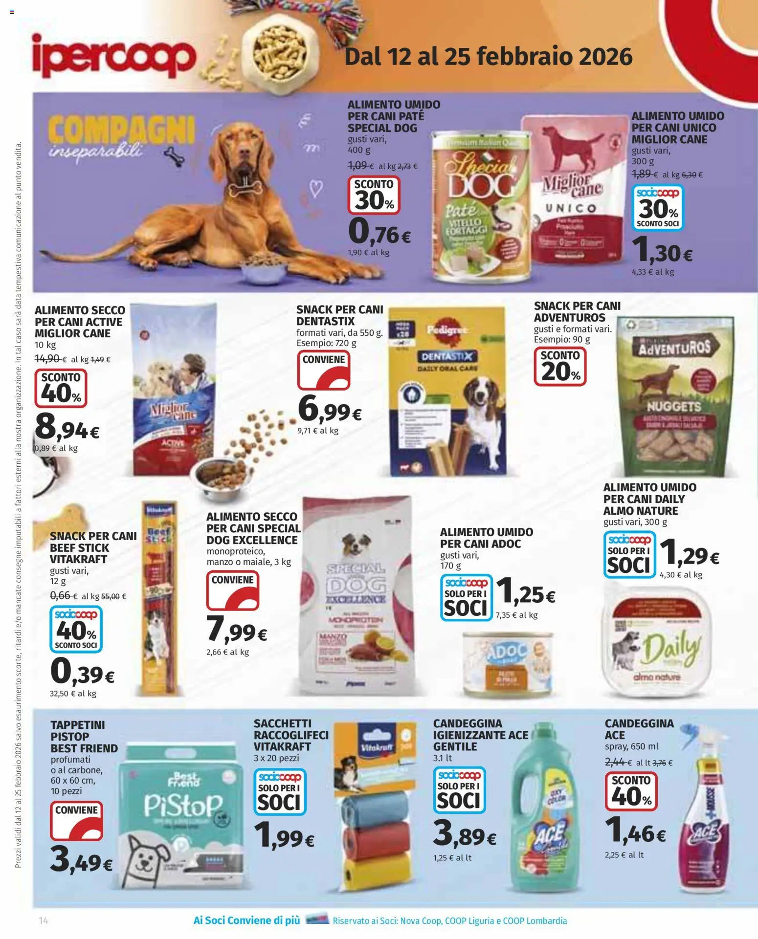 Volantino Ipercoop del 12.02.2026 | Pagina: 14 | Prodotti: Paté, Manzo, Candeggina, Data