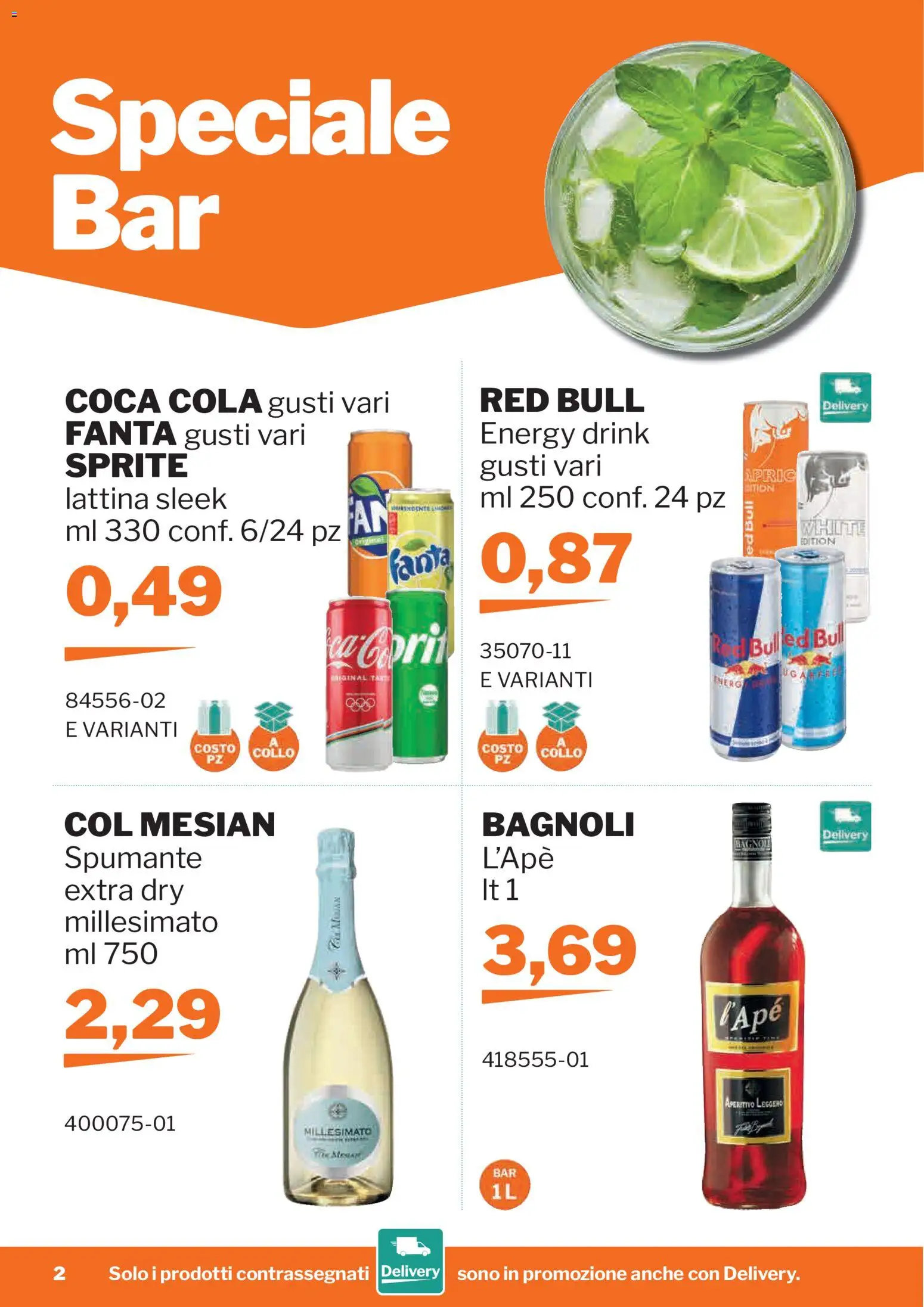 Volantino Sogegross del 12/08/2026 | Pagina: 2 | Prodotti: Spumante, Fanta, Red Bull, Coca Cola
