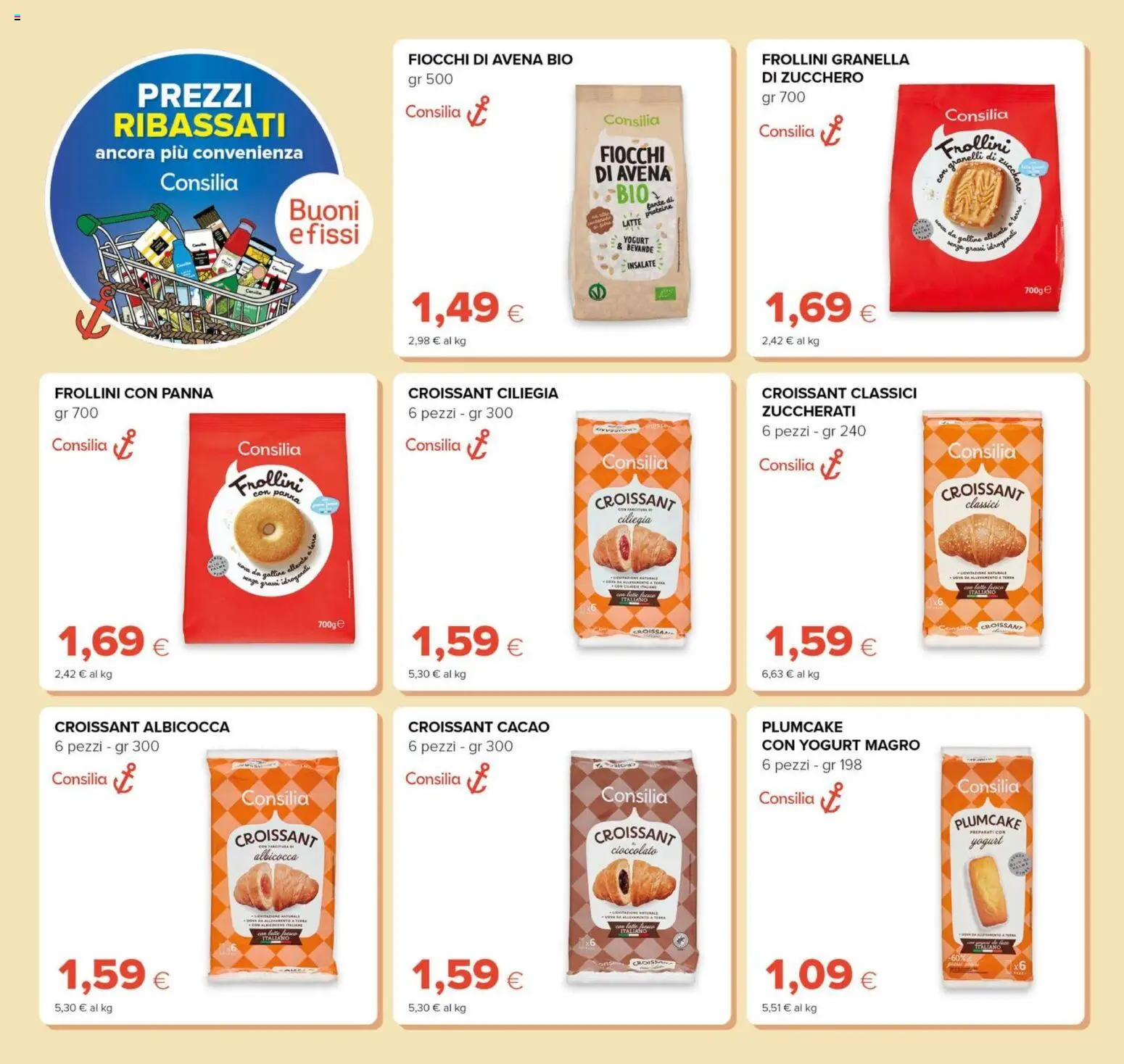 Volantino Oasi del 21/08/2026 | Pagina: 26 | Prodotti: Yogurt, Yogurt magro, Croissant, Frollini