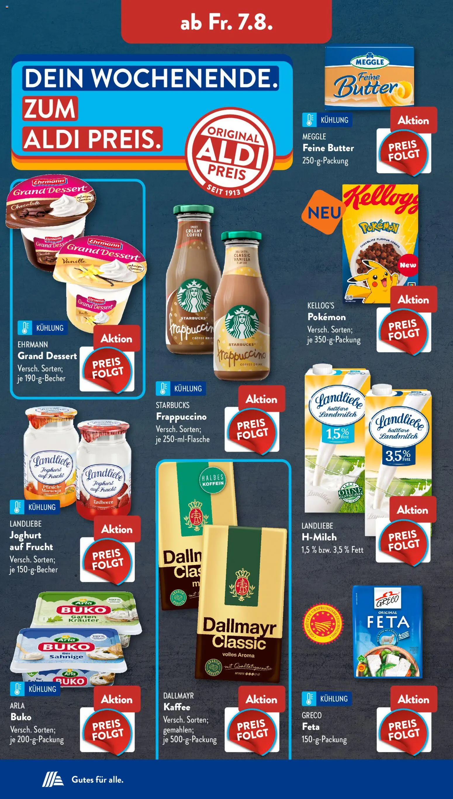 Aldi Süd Prospekt – gültig ab 03.08.2026 | Seite: 12 | Produkte: Butter, Joghurt, Ehrmann grand dessert, Dallmayr