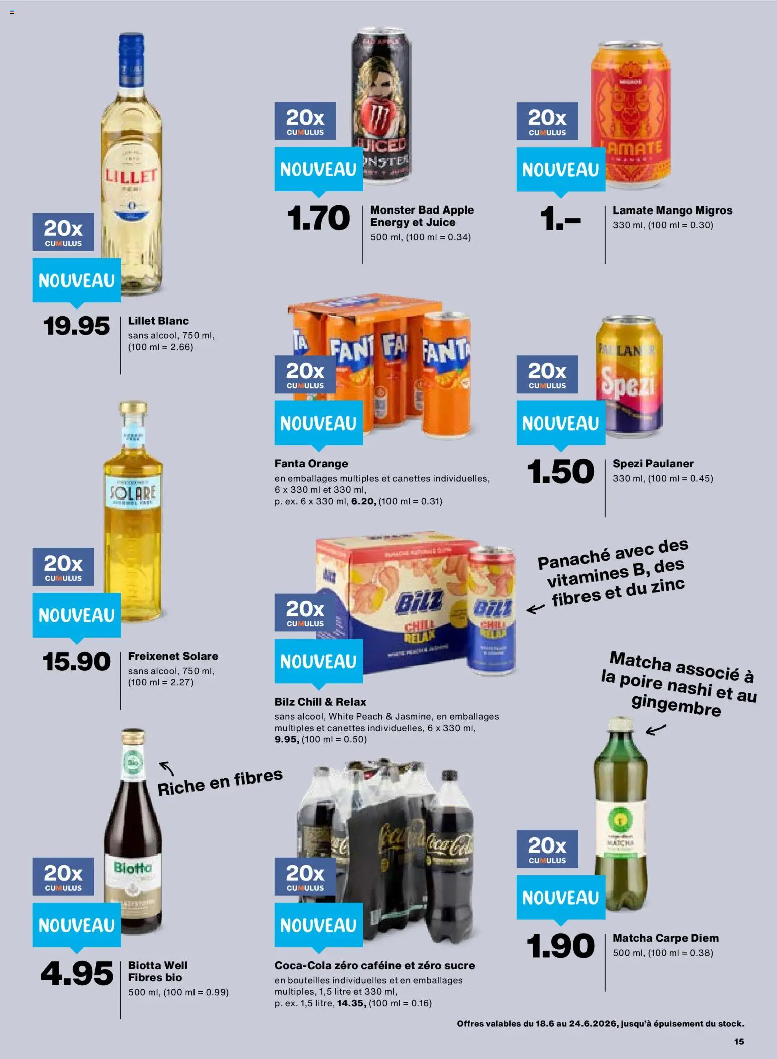 Migros aktionen FR – gültig ab 18.06.2026 | Seite: 15 | Produkte: Fanta, Bad, Mango, Apple