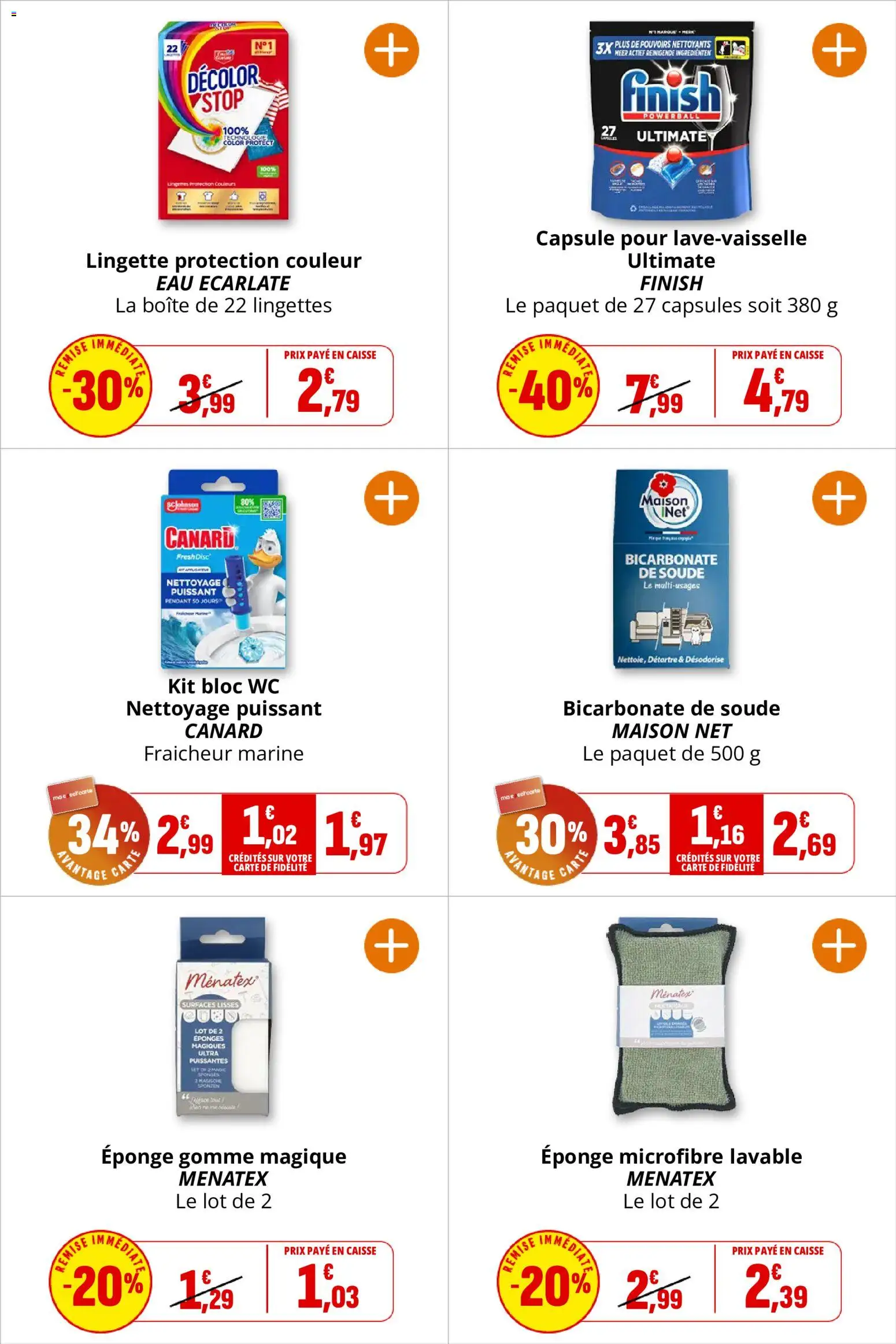 {H1} | Page: 41 | Produits: Canard, Éponges, bloc WC, Eau écarlate