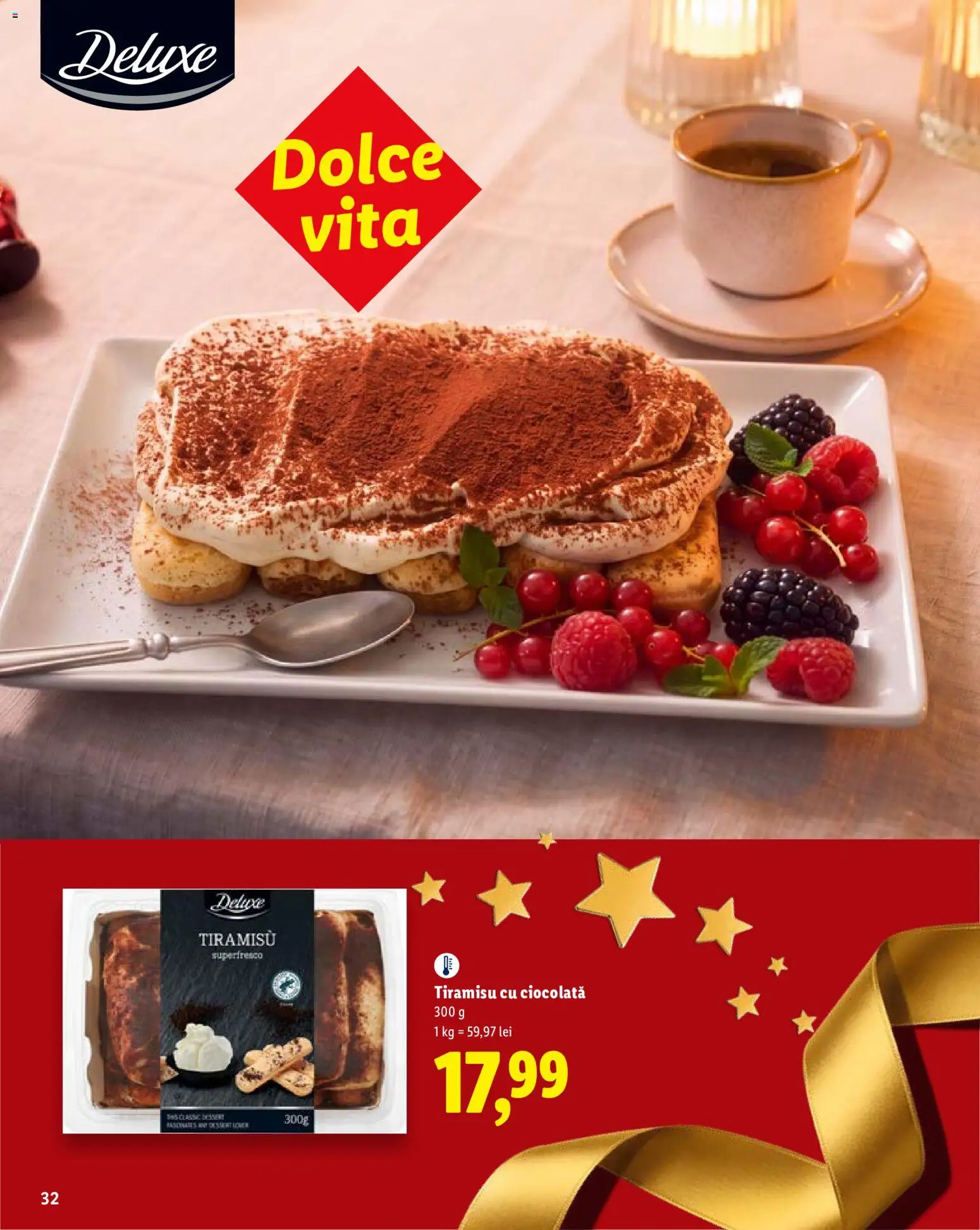 Noul catalog Lidl – valabil de la 19.10.2026 | Pagină: 32 | Produse: Vită, Tiramisu, Ciocolată, Deluxe