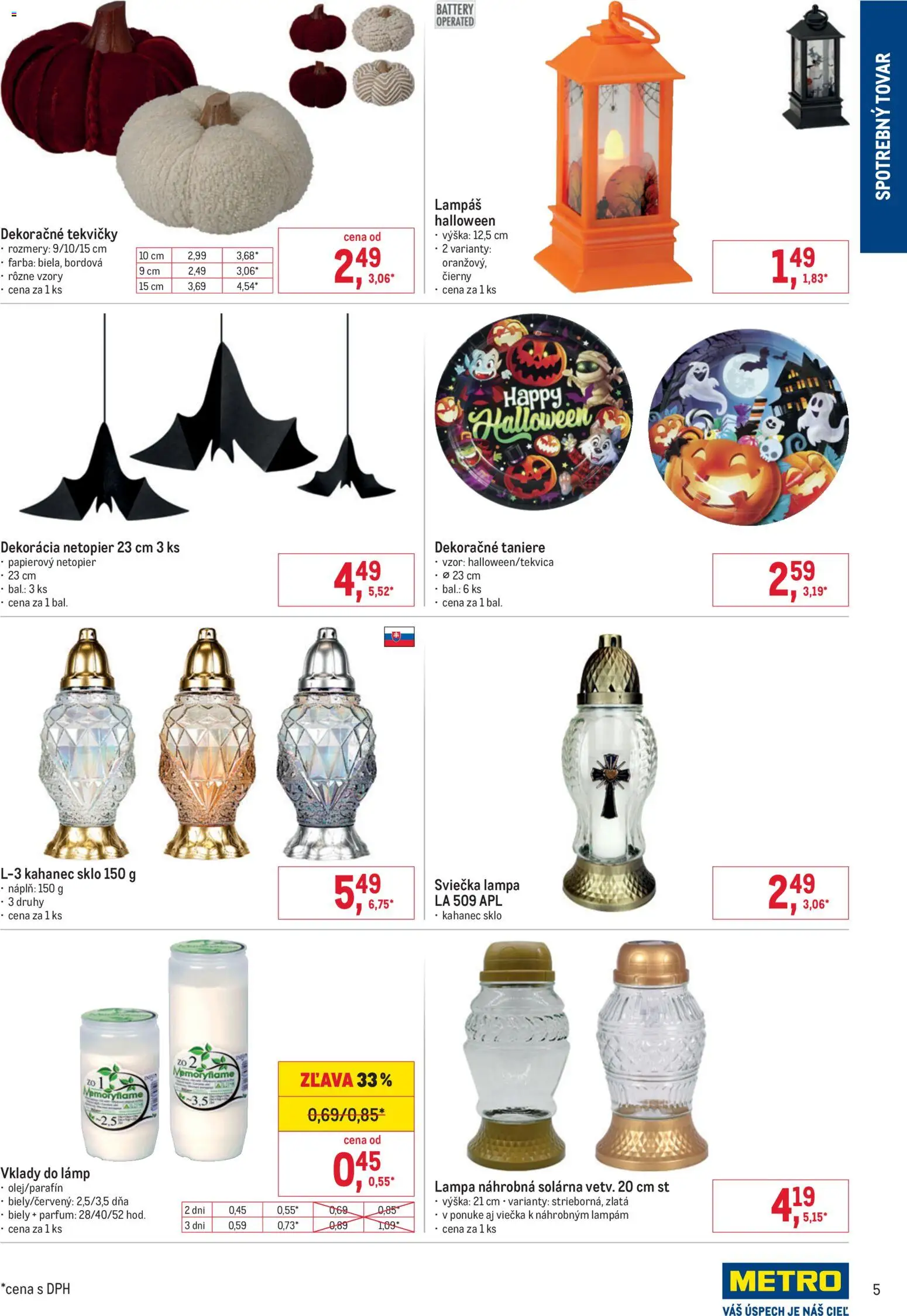 Nové Metro akcie – leták je platný od 23.09.2026 | Strana: 5 | Produkty: Lampa, Taniere