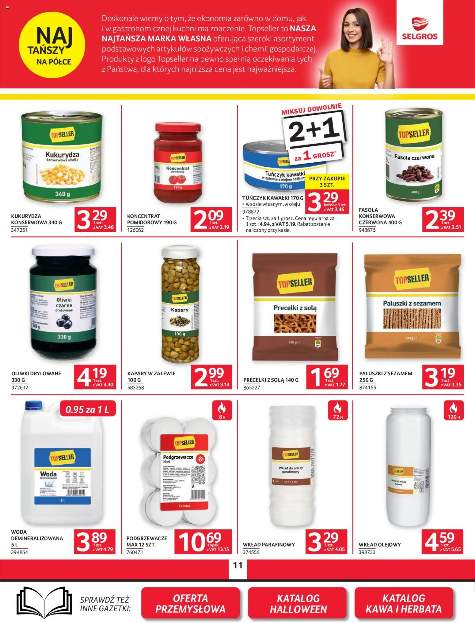 Selgros cash&carry gazetka od 08.10.2026 | Strona: 11 | Produkty: Kapary, Tuńczyk, Fasola, Woda