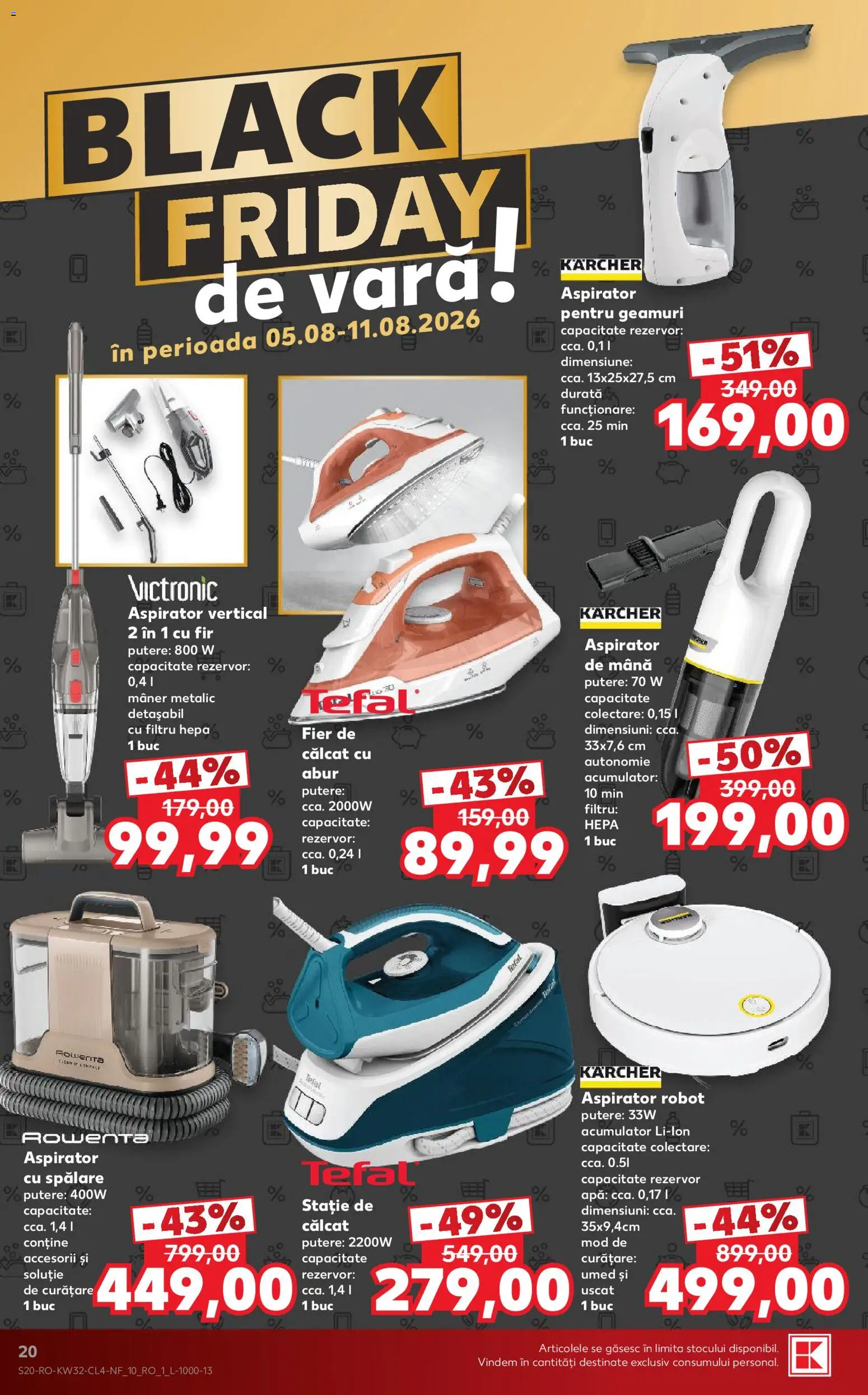 Noul catalog Kaufland – valabil de la 05.08.2026 | Pagină: 20 | Produse: Robot, Mâner, Demlik, Apă