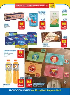 Anteprima del volantino MD Discount volantino valido a partire dal 28/07/2026 | Pagina: 9 | Prodotti: Tè, Tonno, Mais, Tovagliette