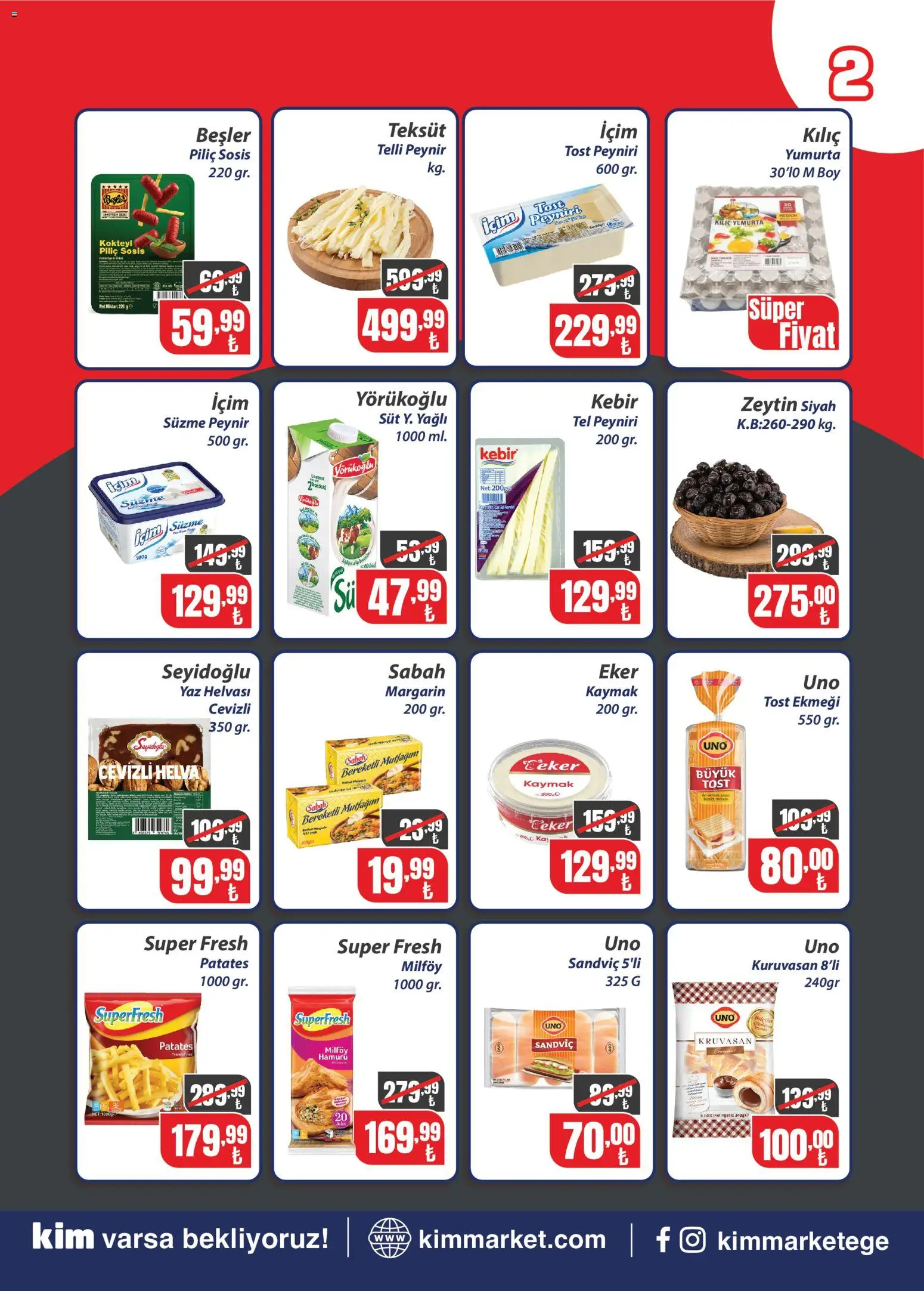 Kim Market Katalog - 01 Eylül 2026 tarihinden itibaren geçerlidir | Sayfa: 2 | Ürünler: Peynir, Yumurta, Patates, Piliç