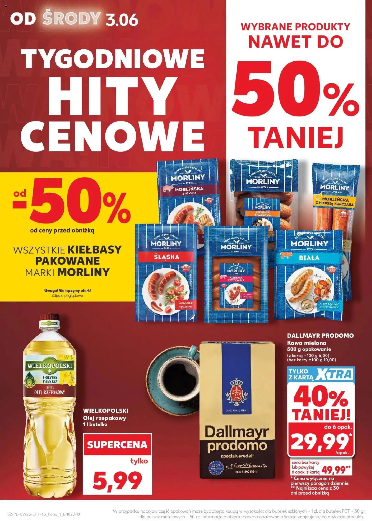 Kaufland gazetka od 03.06.2026 | Strona: 2 | Produkty: Karta, Olej rzepakowy, Mięso, Kiełbasy Morliny