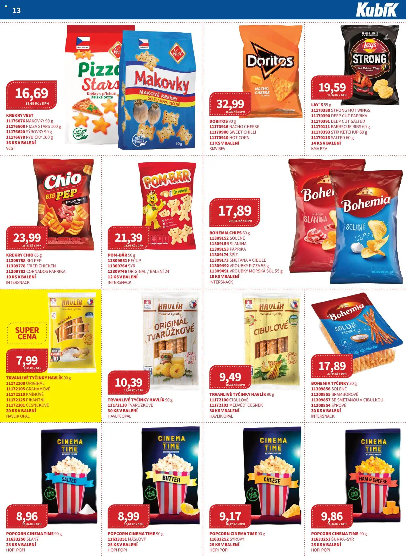 Kubík leták - Velkoobchod 09/2026 od 01.09.2026 | Strana: 13 | Produkty: Špíz, Pizza, Lay's, Bohemia chips