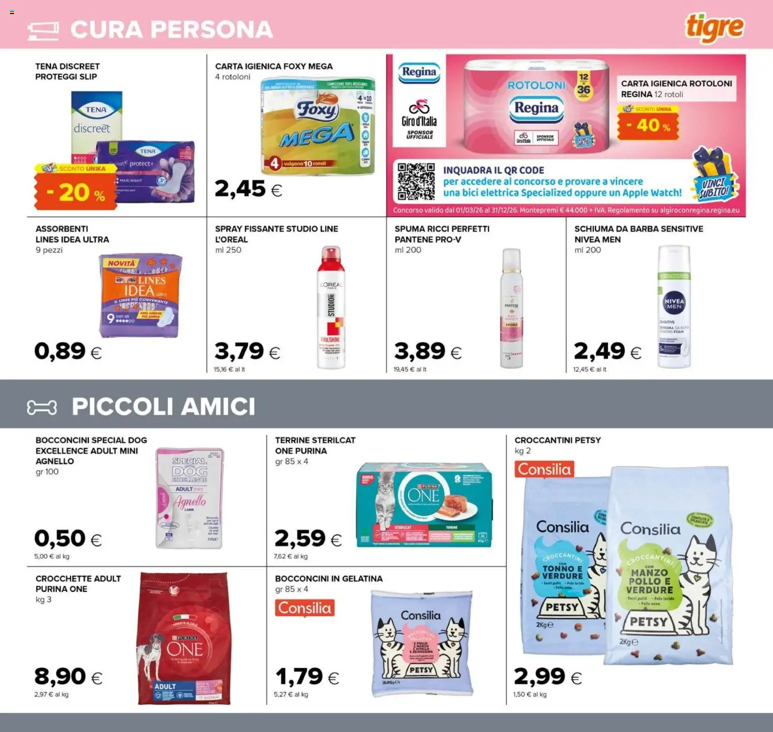 Volantino Tigre del 21.05.2026 | Pagina: 23 | Prodotti: Carta igienica, Proteggi slip, Manzo, Bici elettrica