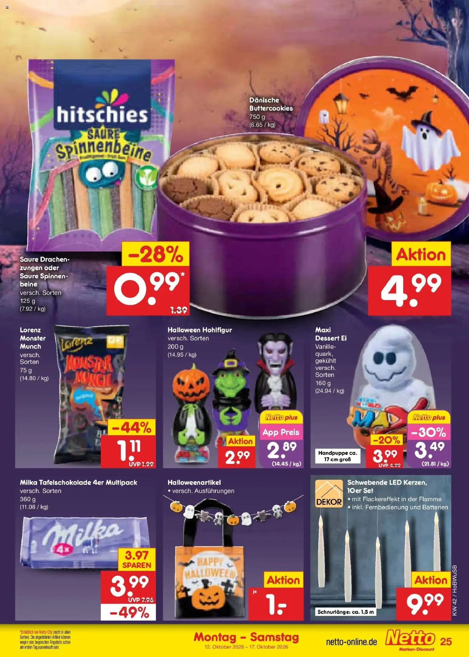 Netto Marken-Discount Prospekt Bielefeld (ab 12.10.2026) » Angebote | Seite: 33 | Produkte: Batterien, Milka, Vanille, Monster