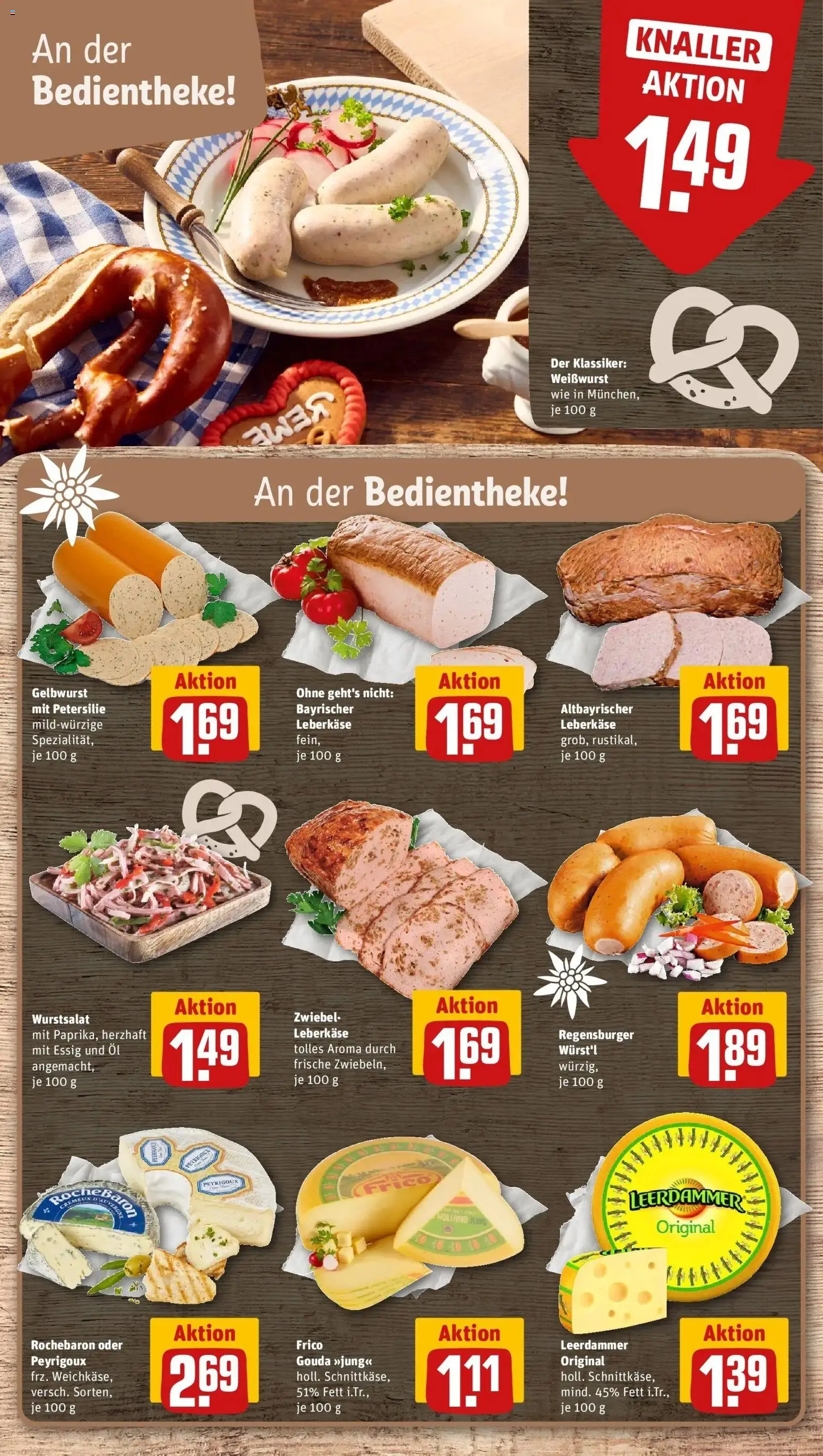 REWE Prospekt ab 21.09.2026 zum Blättern » Angebote | Seite: 15 | Produkte: Weißwurst, Leerdammer, Petersilie, Leberkase